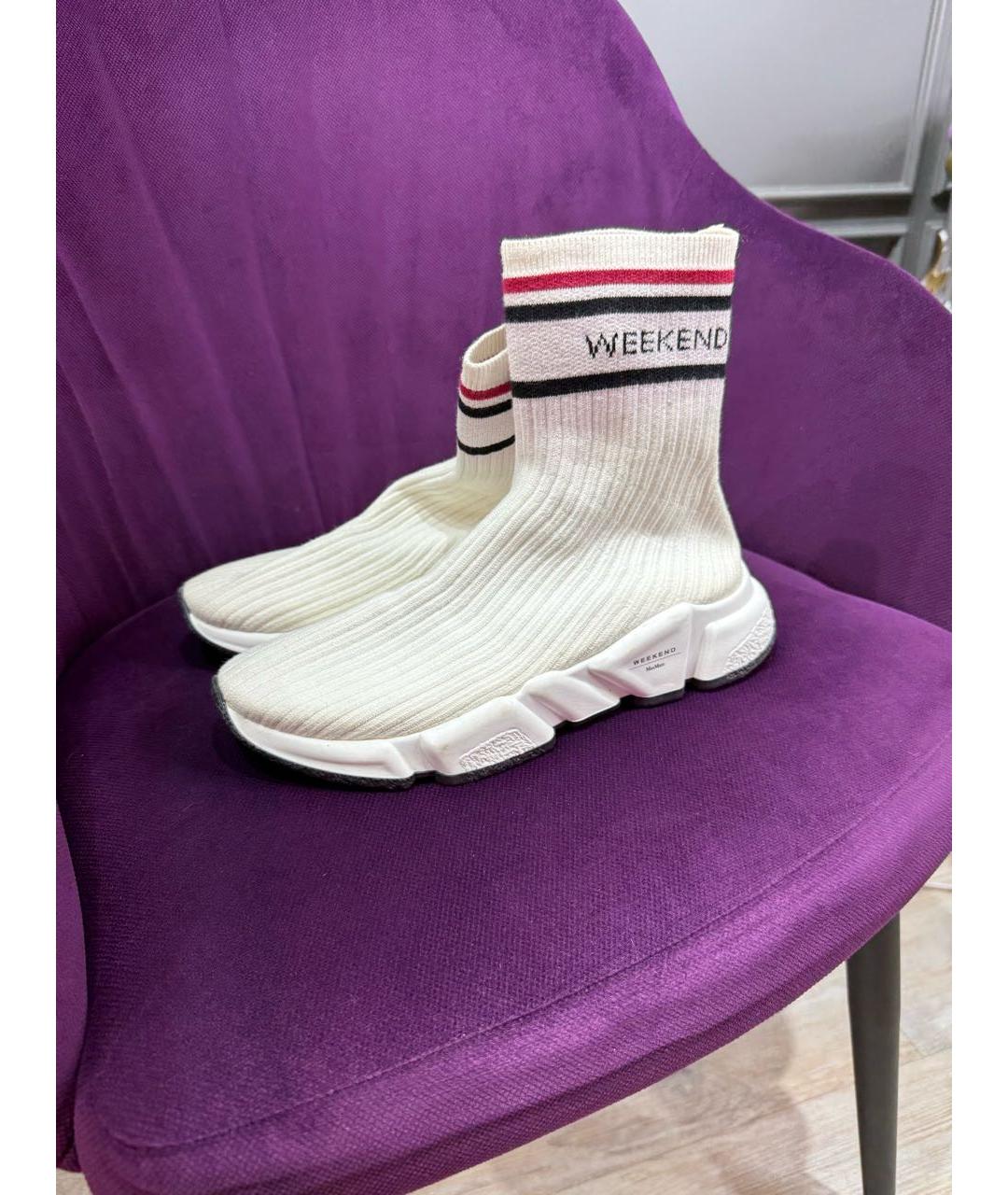 WEEKEND MAX MARA Белые текстильные кроссовки, фото 6