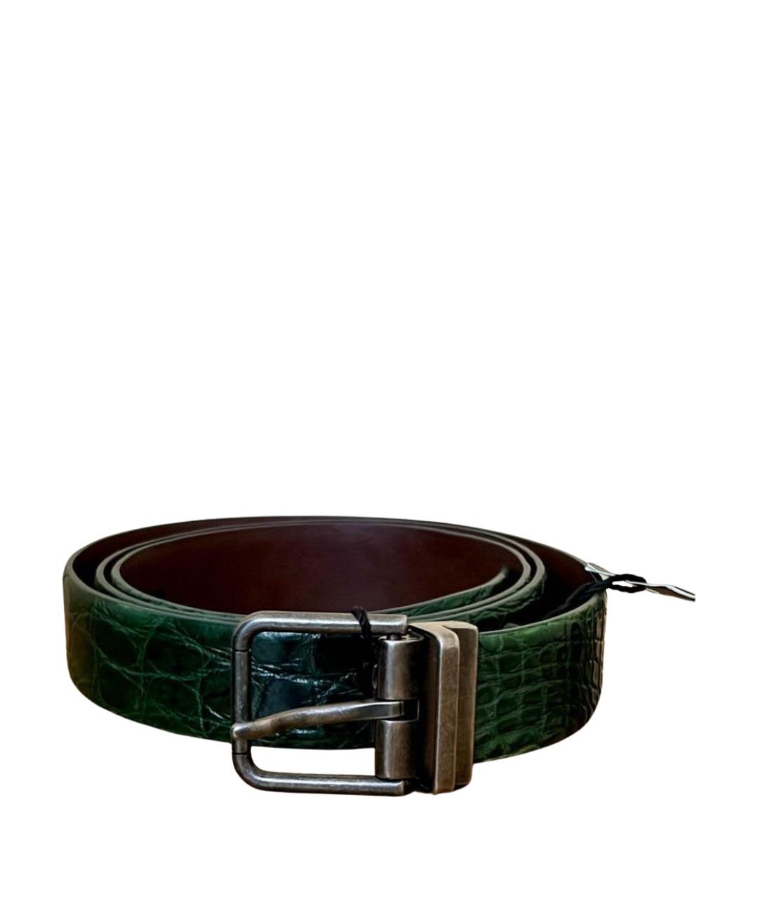 DOLCE&GABBANA Зеленый ремень из экзотической кожи, фото 1