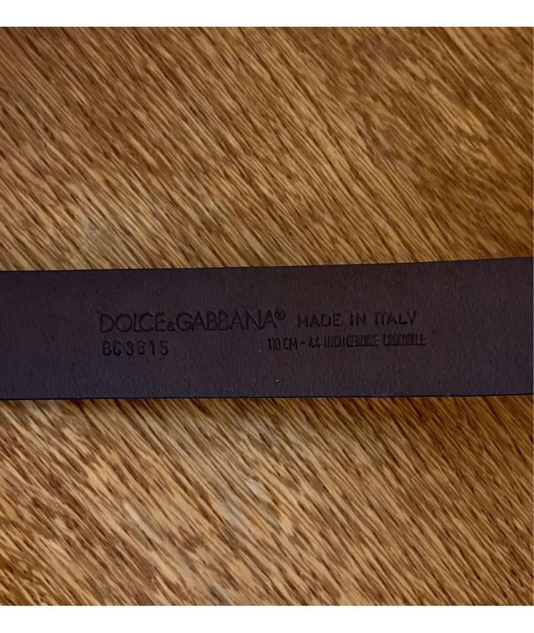 DOLCE&GABBANA Зеленый ремень из экзотической кожи, фото 3