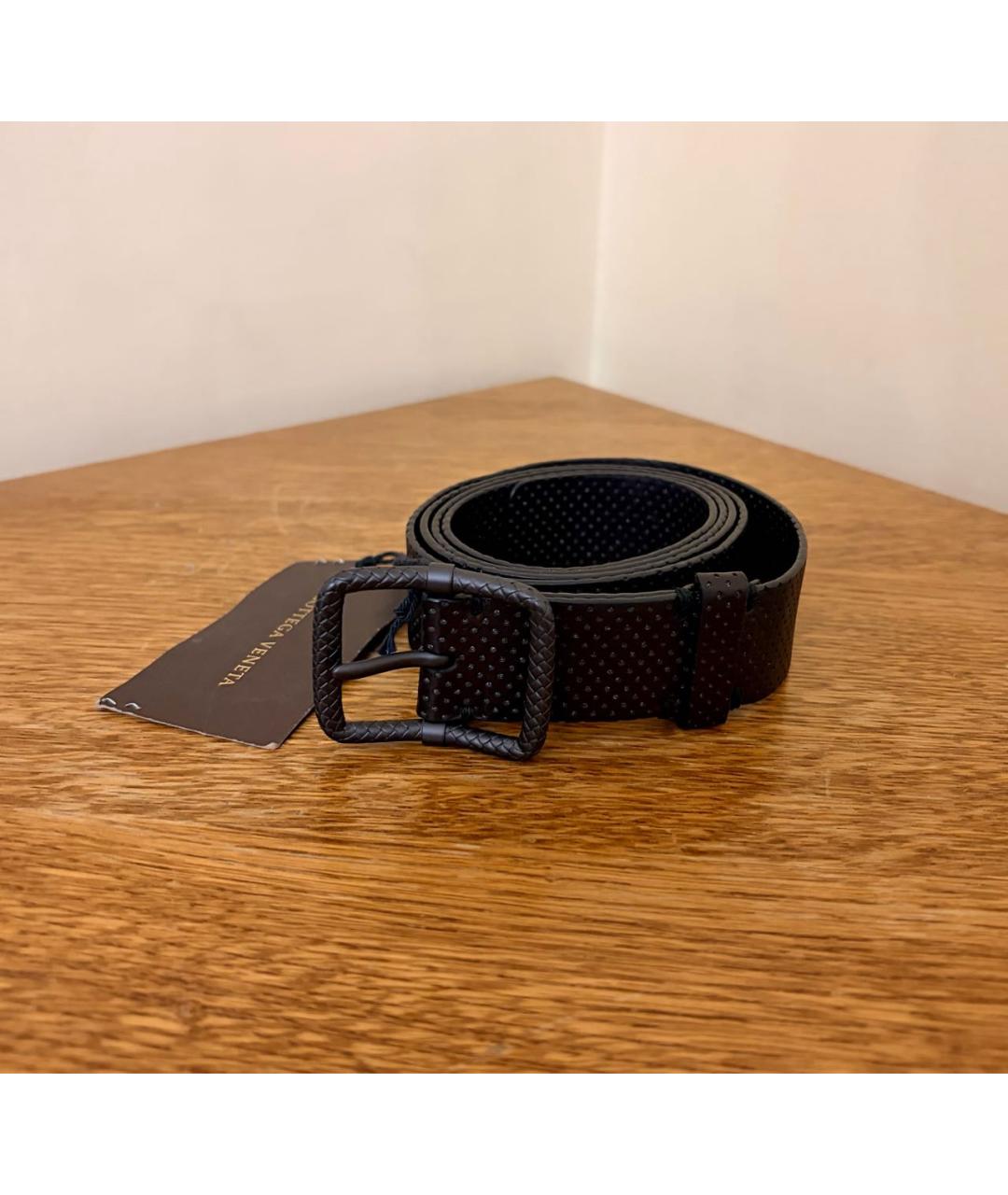 BOTTEGA VENETA Коричневый кожаный ремень, фото 6