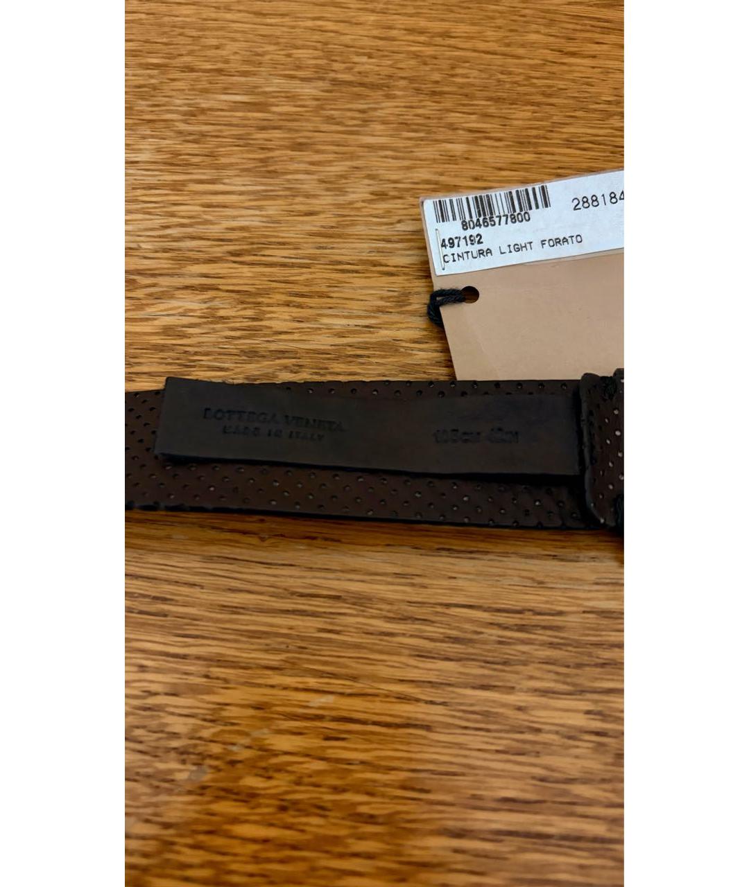 BOTTEGA VENETA Коричневый кожаный ремень, фото 2