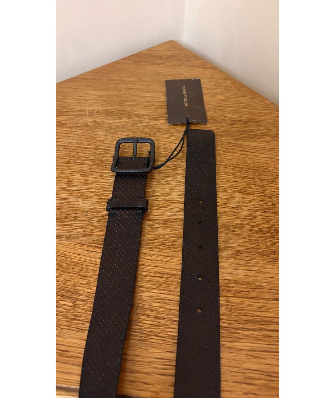 BOTTEGA VENETA Коричневый кожаный ремень, фото 4