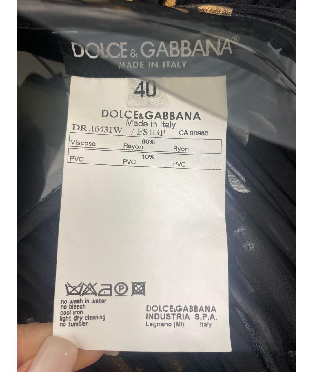 DOLCE&GABBANA Черное вискозное коктейльное платье, фото 7