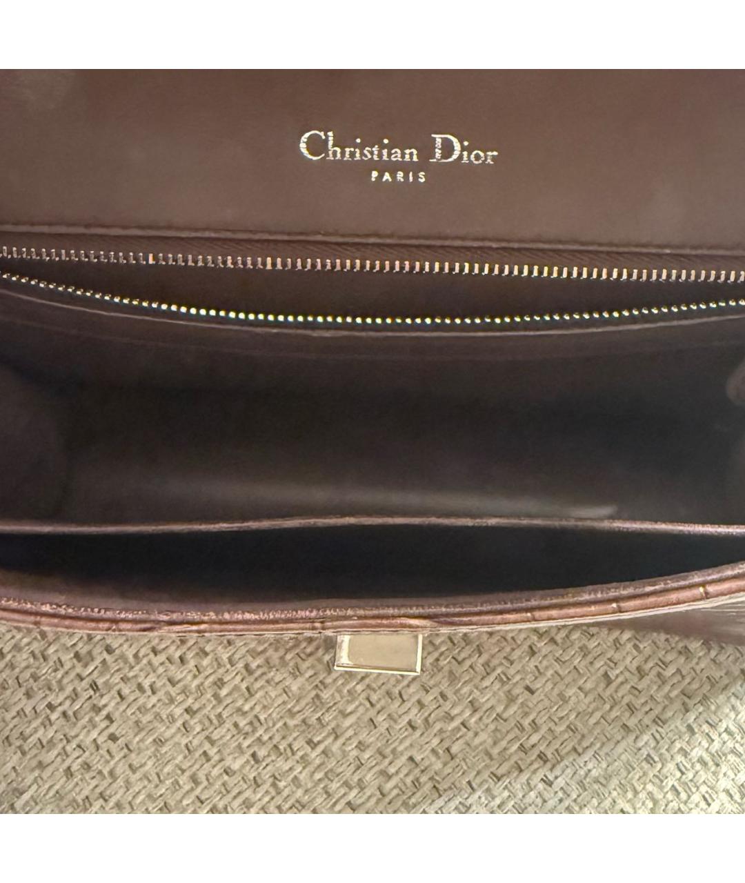 CHRISTIAN DIOR Коричневая сумка через плечо из экзотической кожи, фото 4