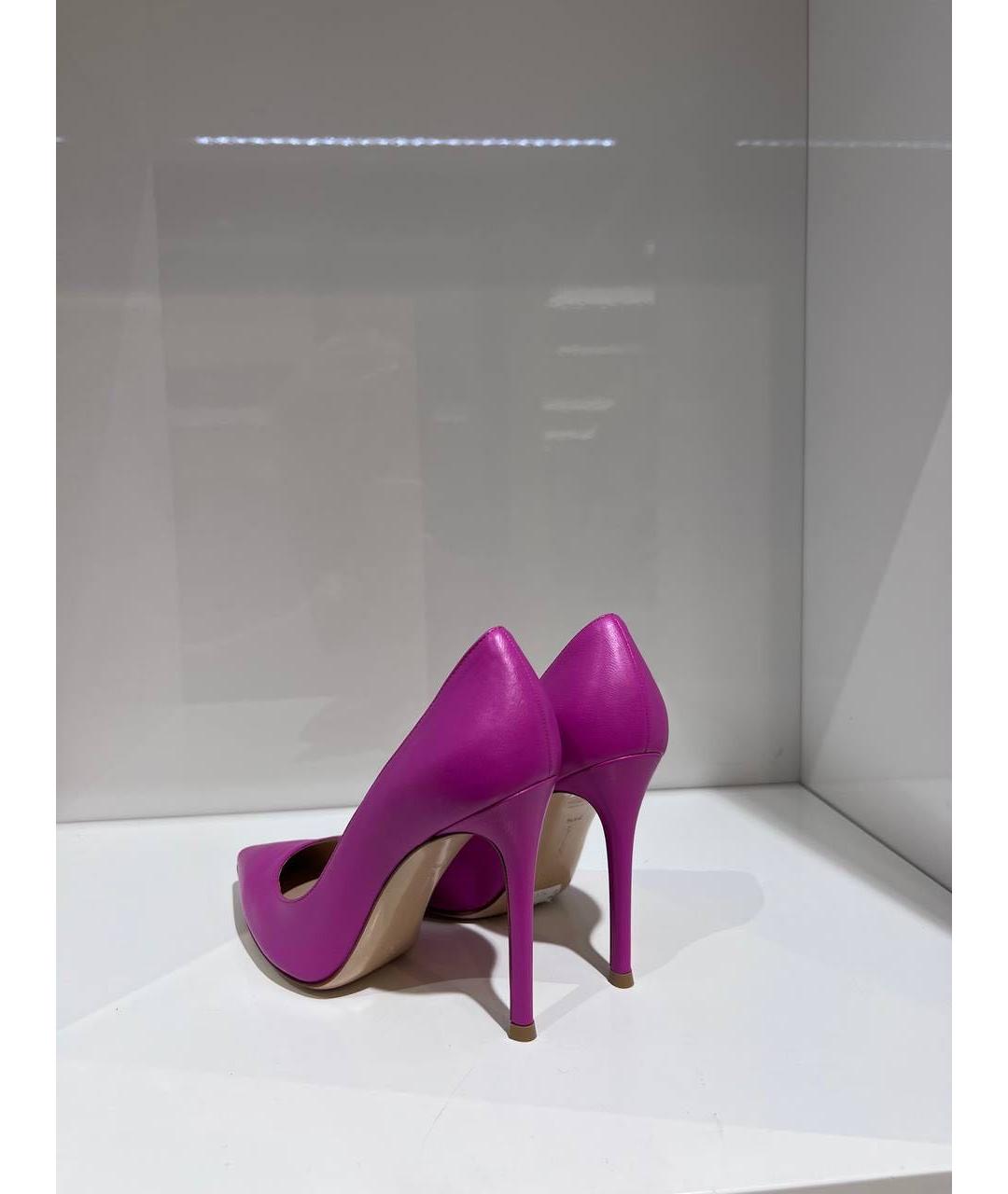 GIANVITO ROSSI Фуксия кожаные туфли, фото 4