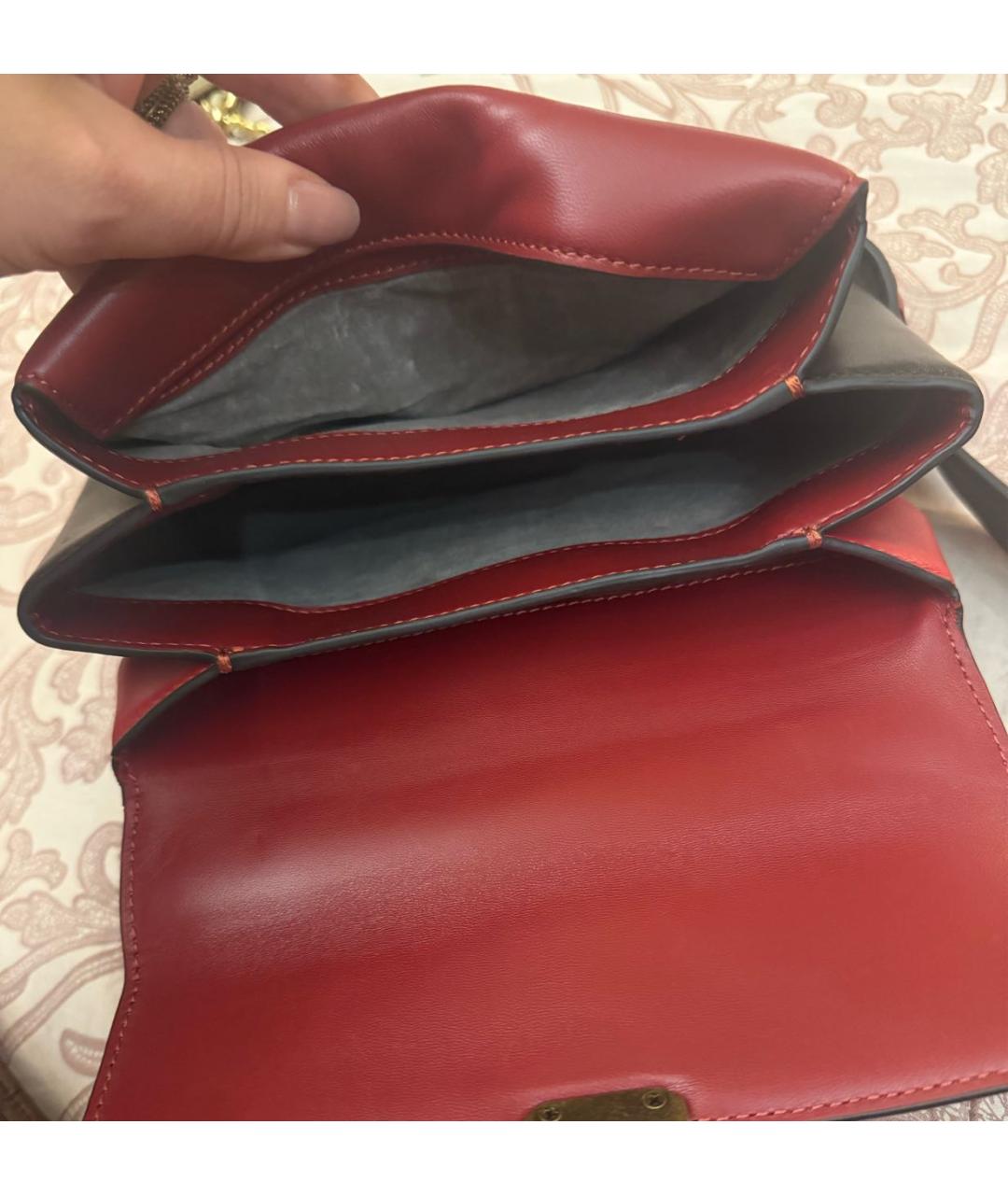 BOTTEGA VENETA Красная кожаная сумка с короткими ручками, фото 3