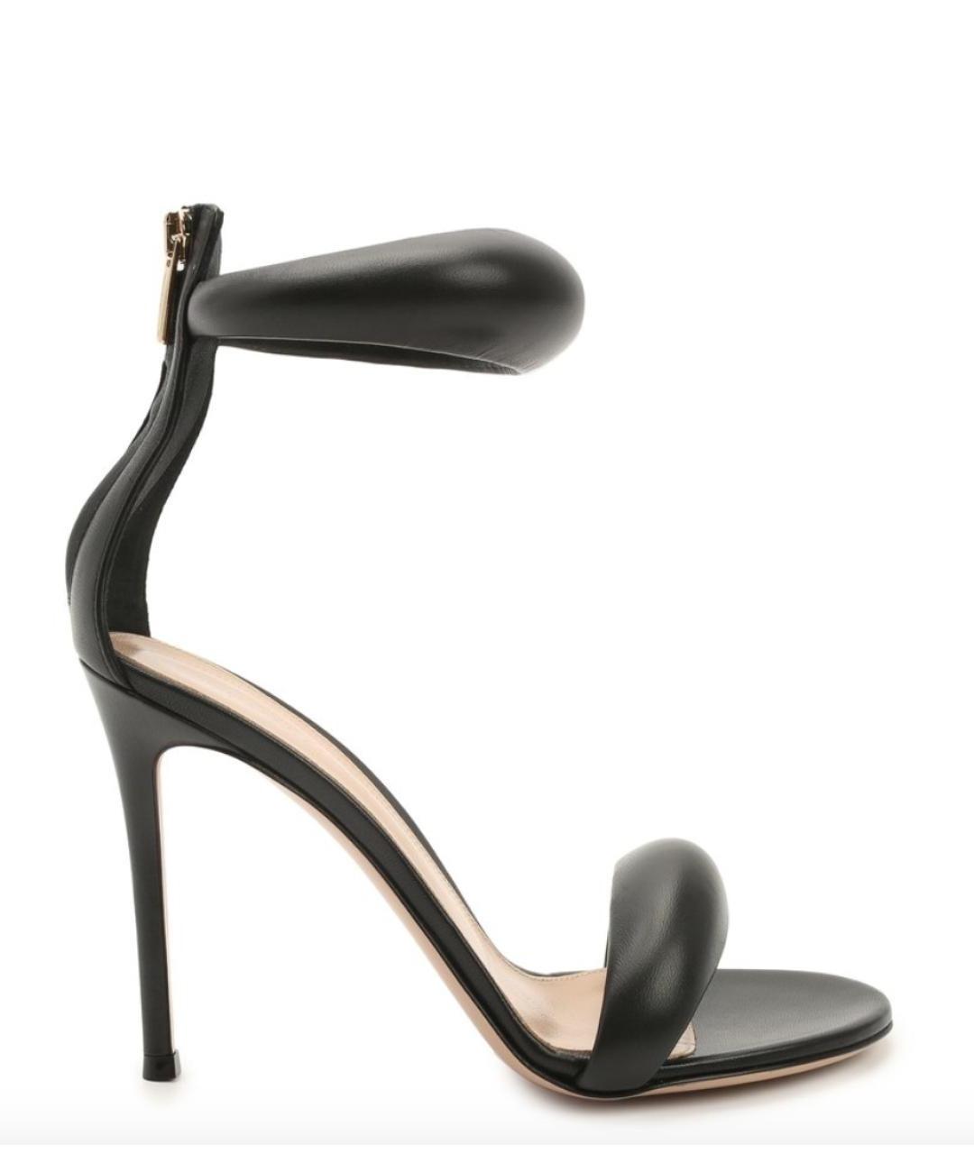 GIANVITO ROSSI Черные кожаные босоножки, фото 1