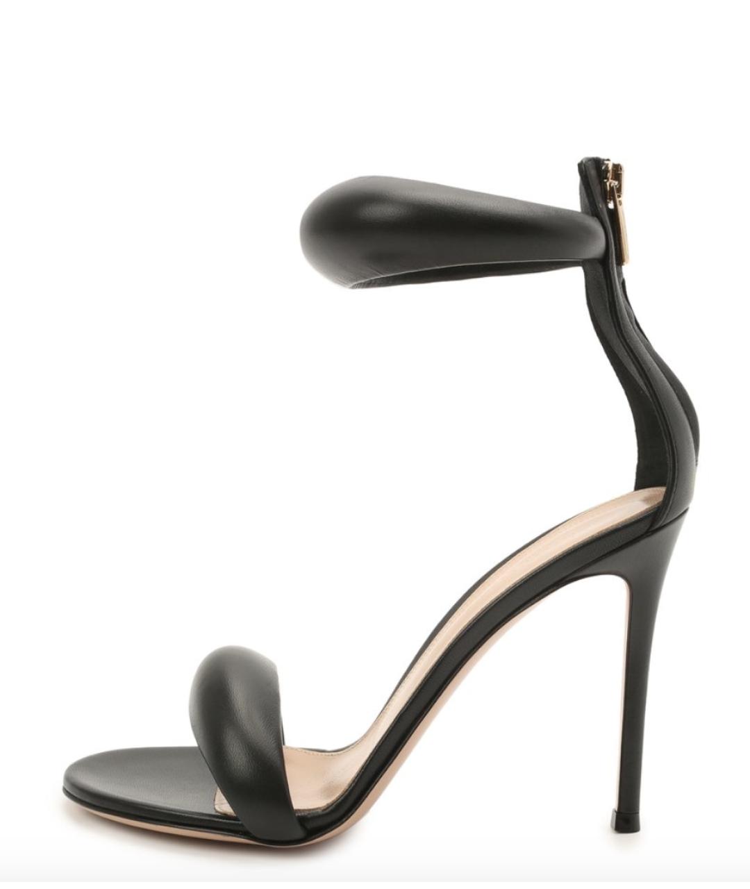 GIANVITO ROSSI Черные кожаные босоножки, фото 5