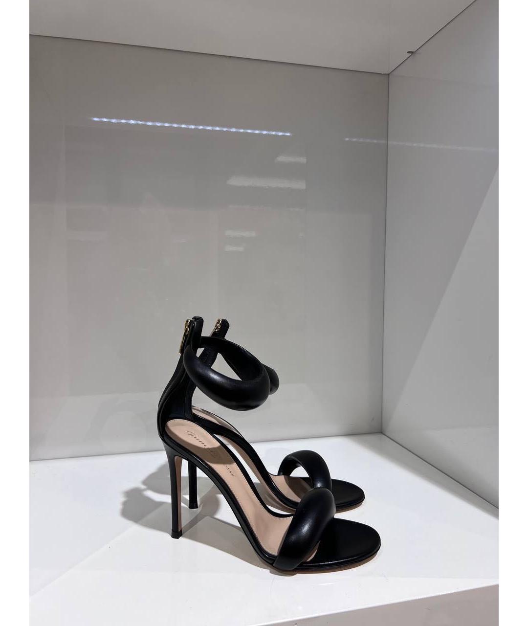 GIANVITO ROSSI Черные кожаные босоножки, фото 2