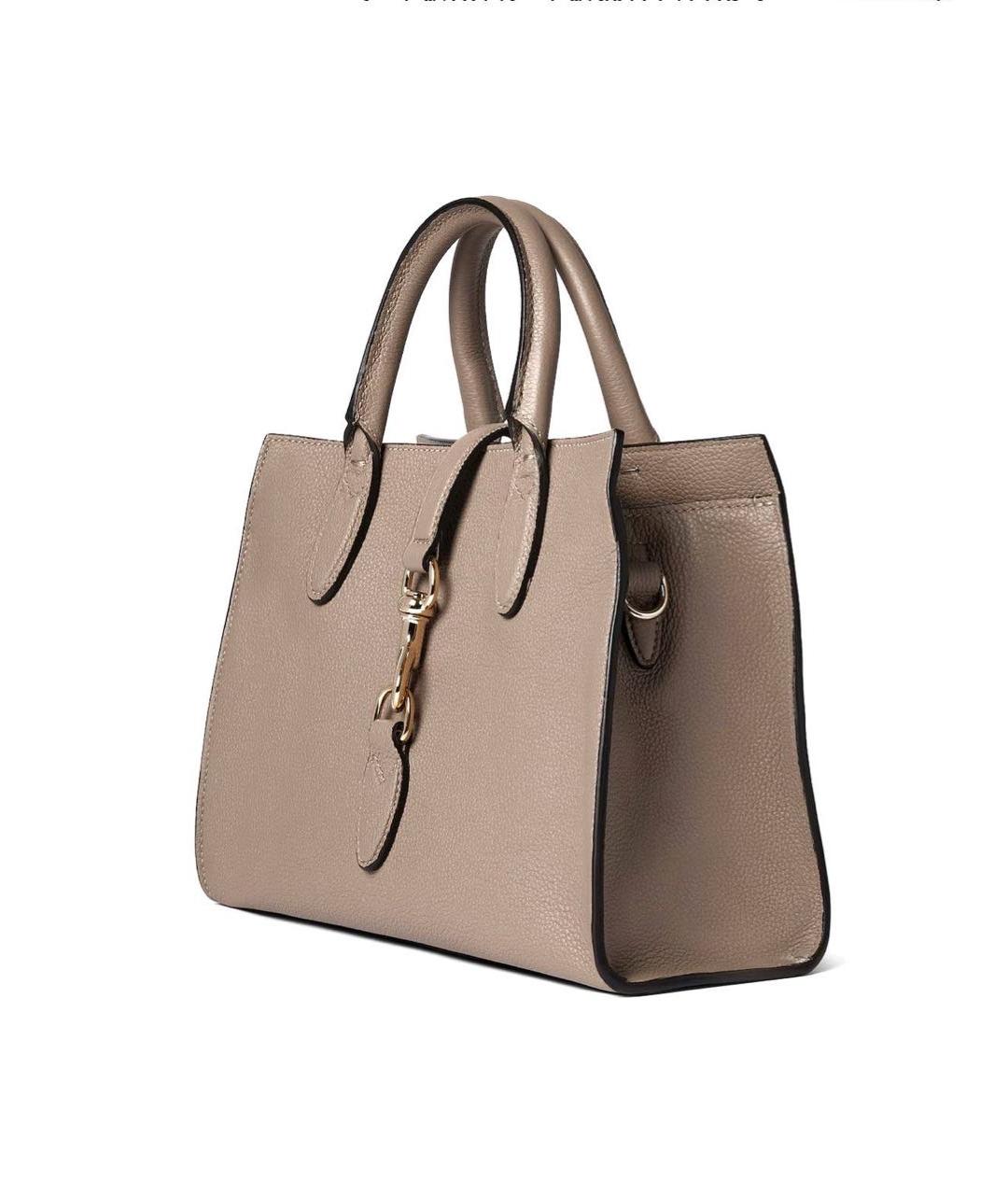 GUCCI Бежевая кожаная сумка с короткими ручками, фото 2