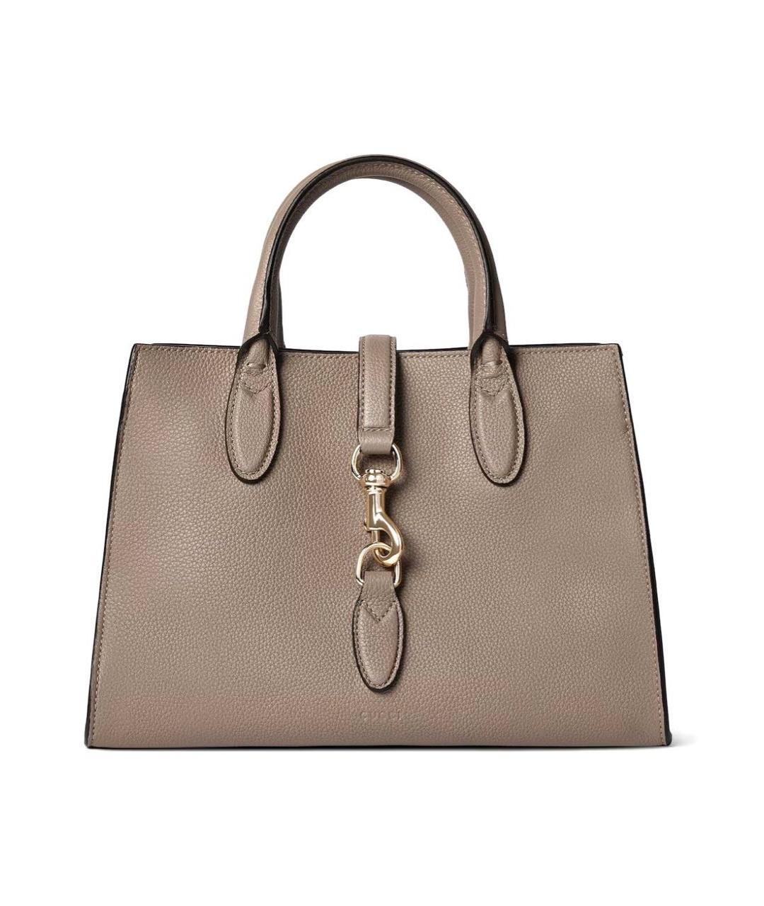 GUCCI Бежевая кожаная сумка с короткими ручками, фото 1