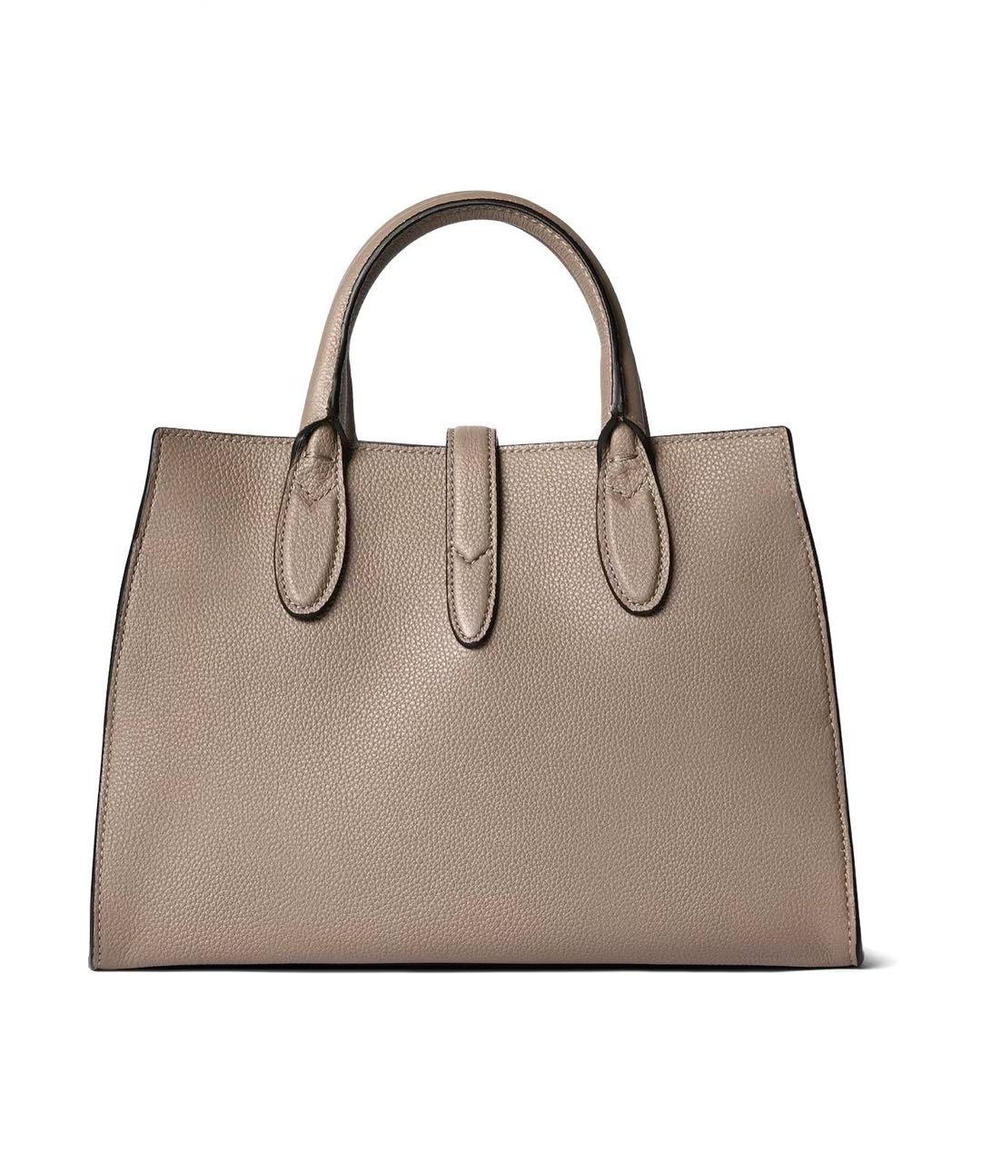 GUCCI Бежевая кожаная сумка с короткими ручками, фото 3