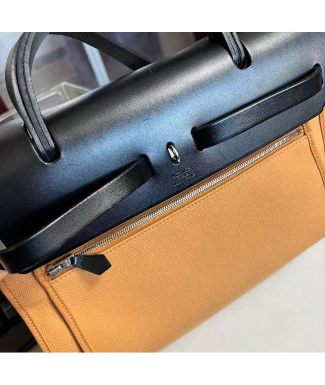 HERMES Оранжевая тканевая сумка через плечо, фото 6