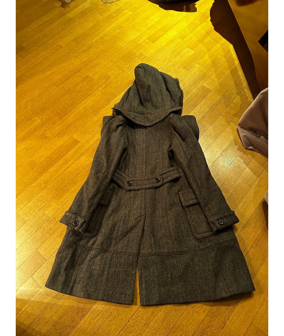 LOUIS VUITTON Антрацитовое шерстяное пальто, фото 2
