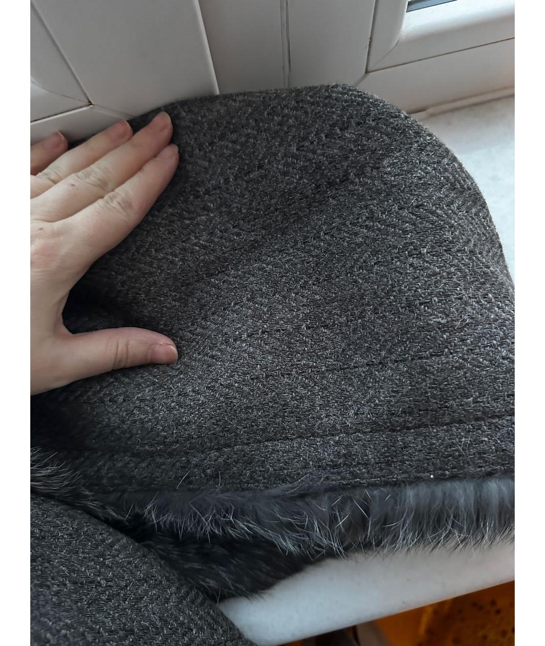 LOUIS VUITTON Антрацитовое шерстяное пальто, фото 6
