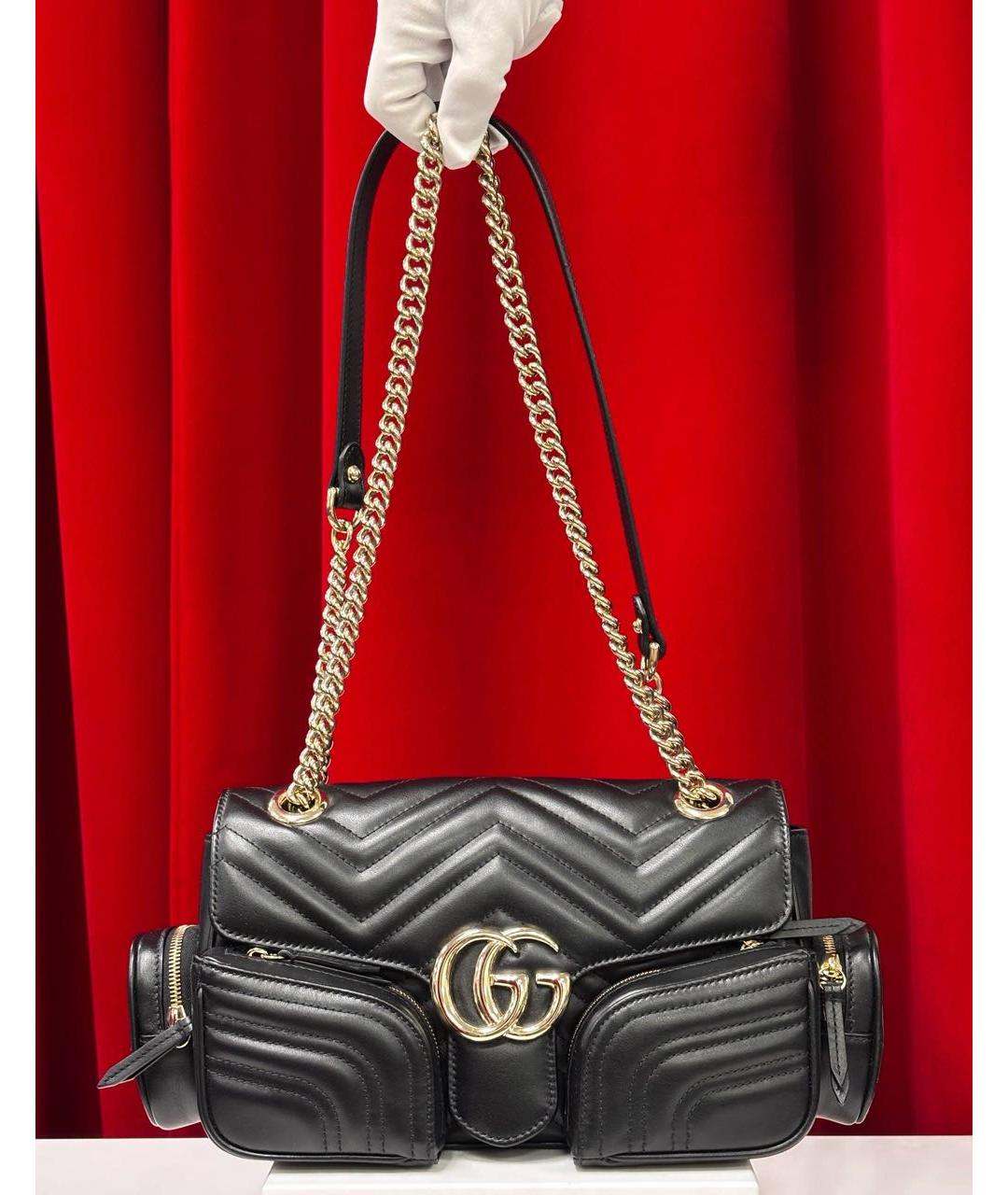 GUCCI Черная кожаная сумка через плечо, фото 4