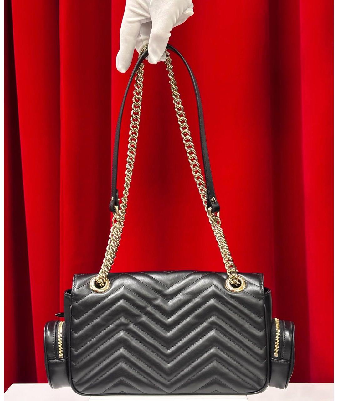 GUCCI Черная кожаная сумка через плечо, фото 5