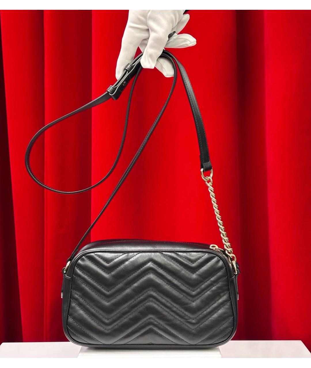 GUCCI Черная кожаная сумка через плечо, фото 5