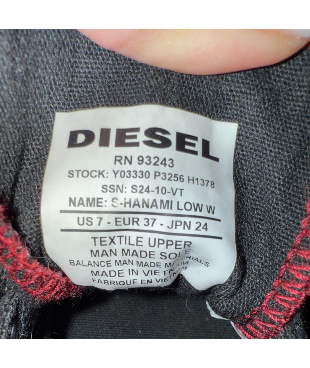 DIESEL Черные текстильные кеды, фото 6