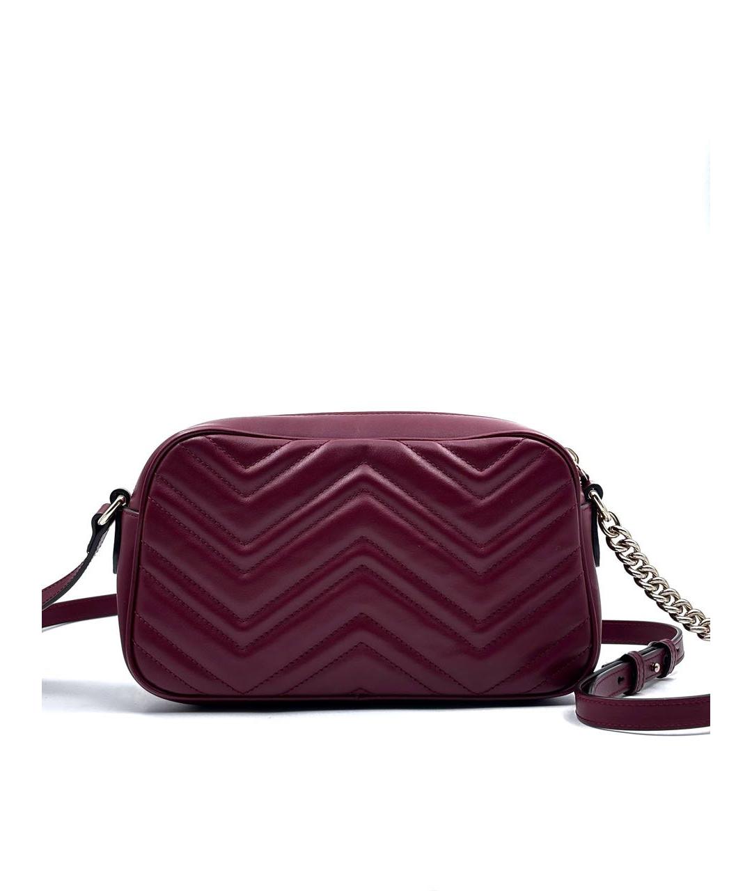 GUCCI Бордовая кожаная сумка через плечо, фото 2