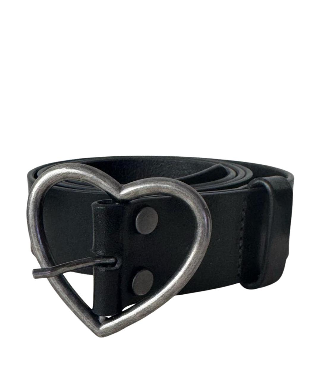 MARTINE ROSE Черный кожаный ремень, фото 1