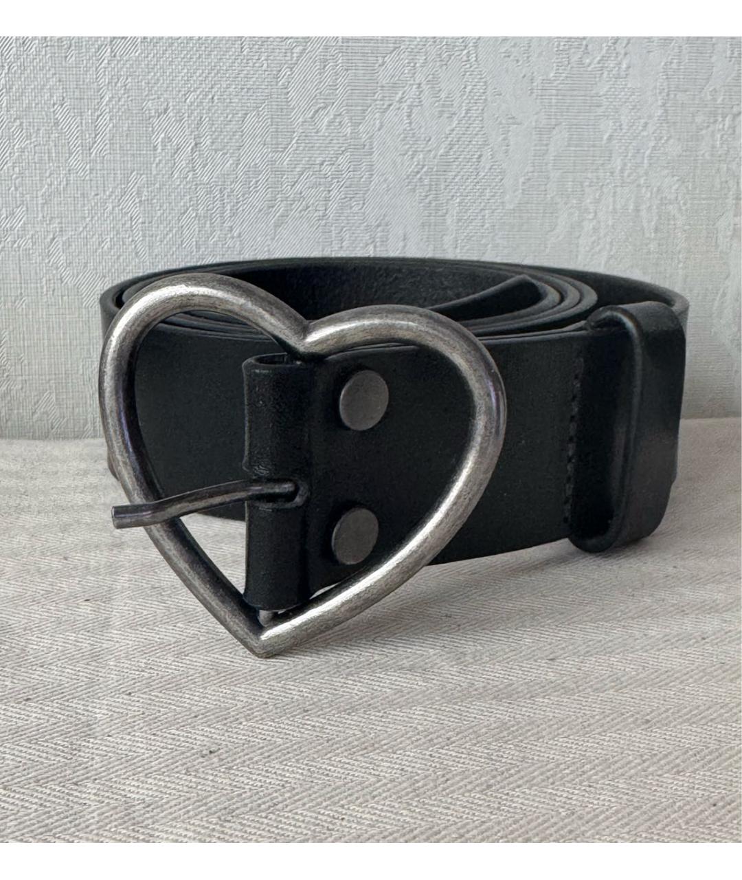 MARTINE ROSE Черный кожаный ремень, фото 7