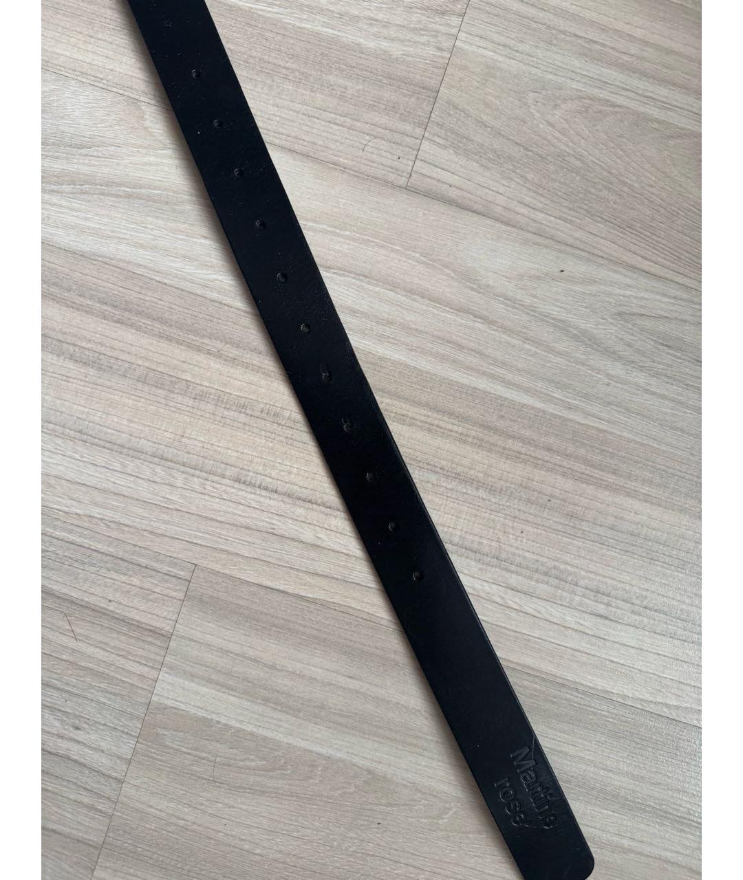 MARTINE ROSE Черный кожаный ремень, фото 4