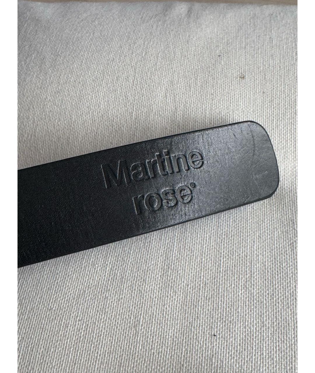 MARTINE ROSE Черный кожаный ремень, фото 3