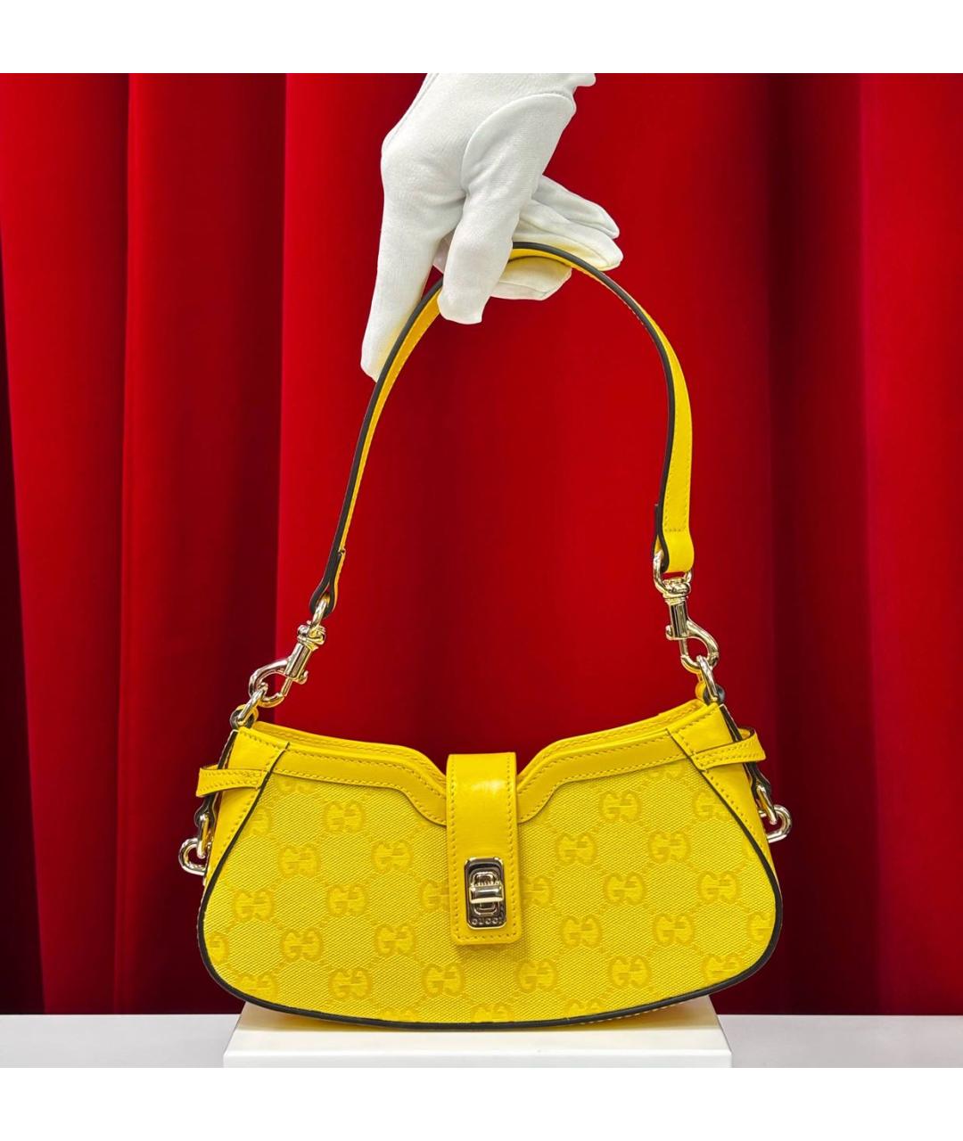 GUCCI Желтая сумка с короткими ручками, фото 4