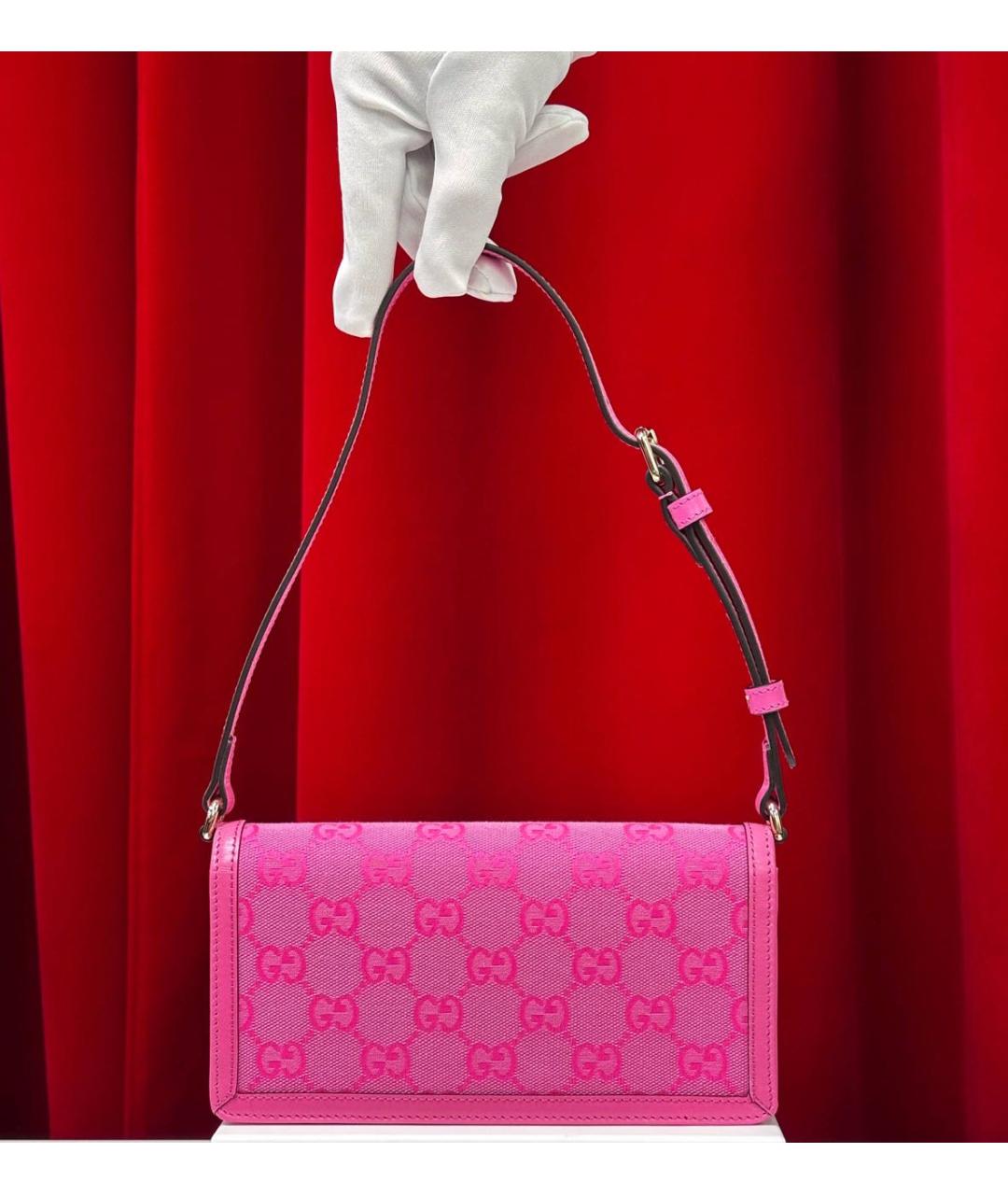 GUCCI Фуксия сумка с короткими ручками, фото 5