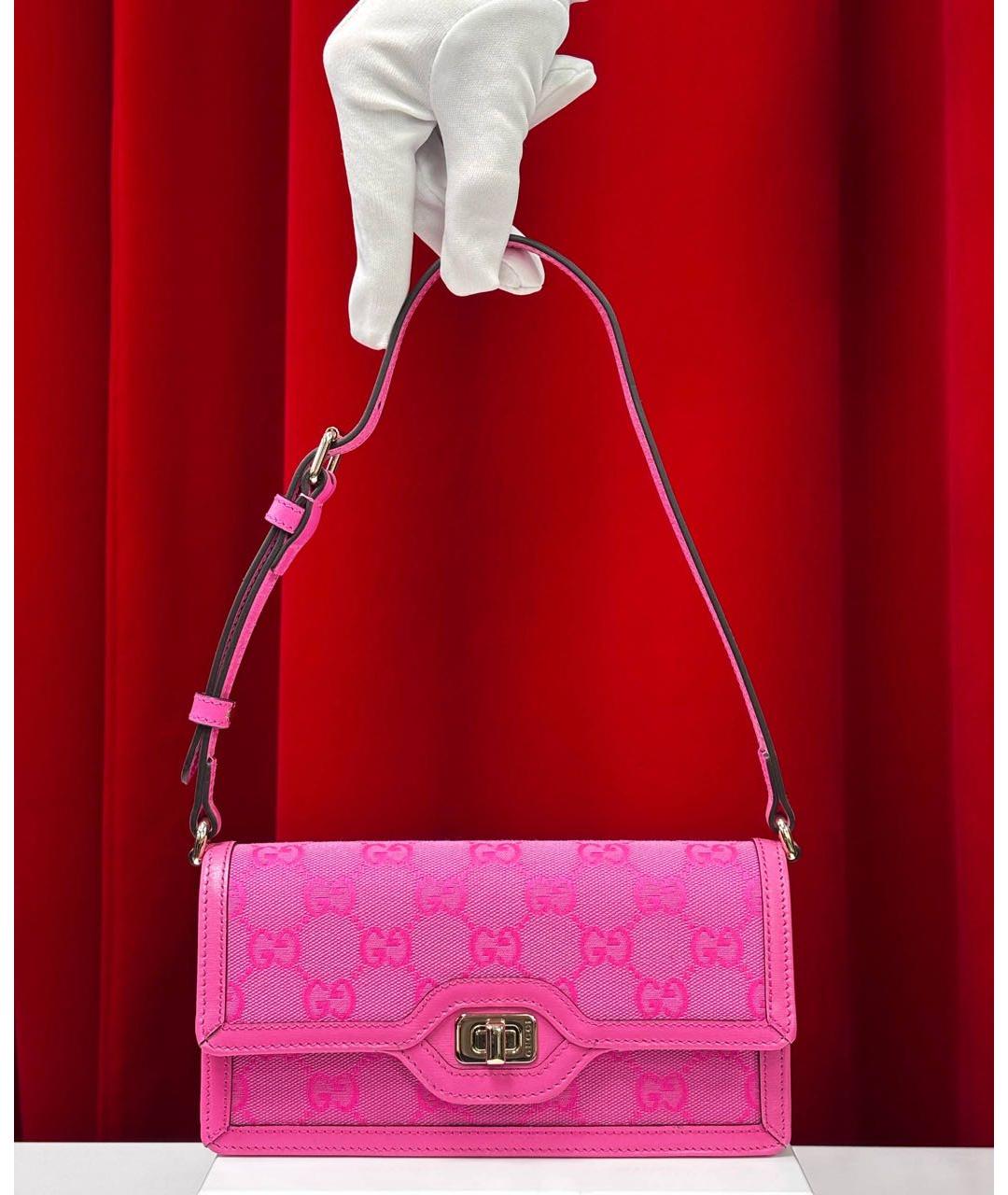 GUCCI Фуксия сумка с короткими ручками, фото 4