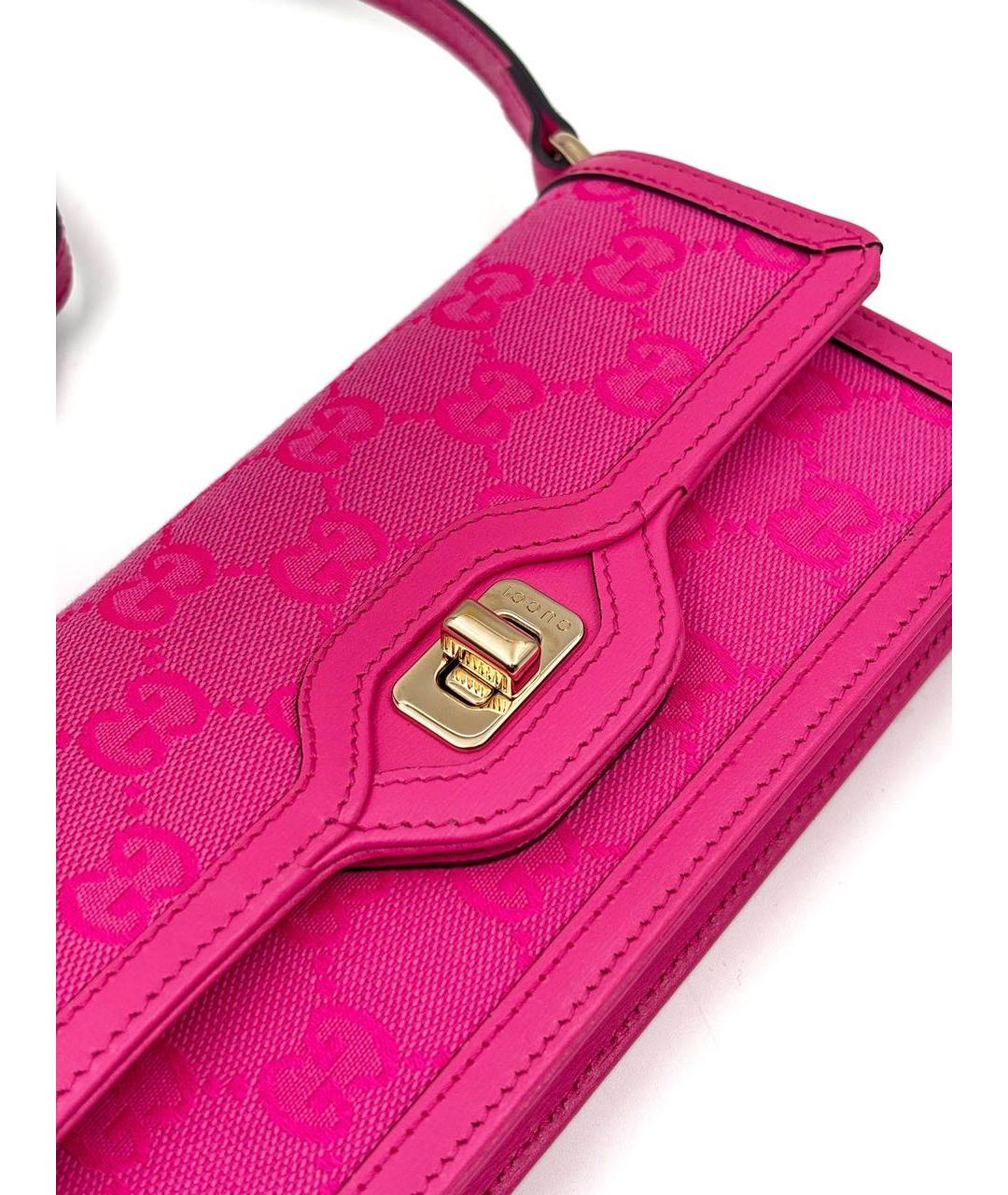 GUCCI Фуксия сумка с короткими ручками, фото 3