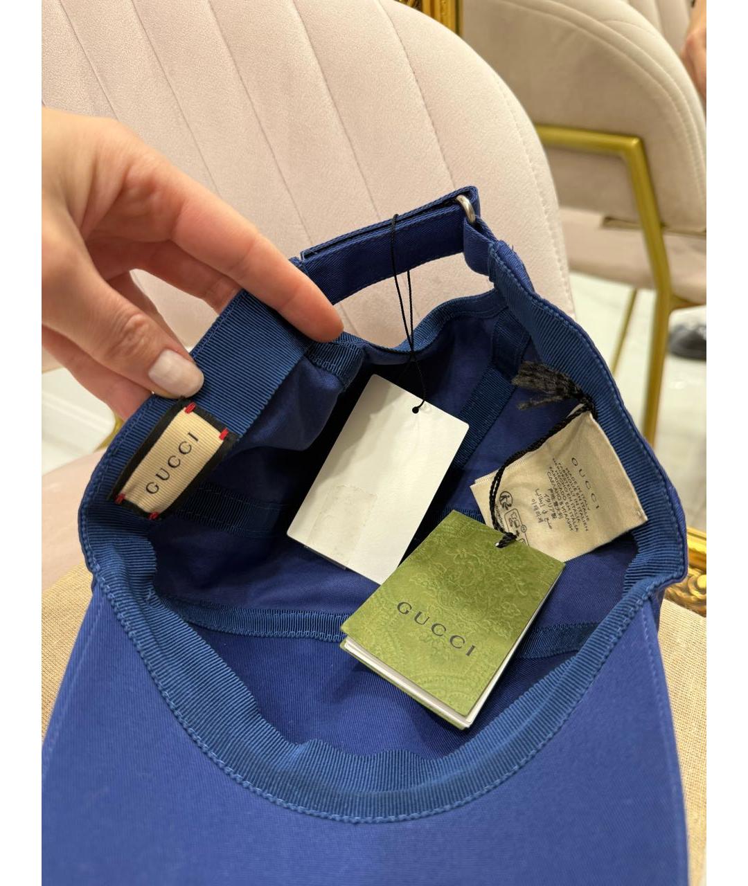 GUCCI Синяя хлопковая кепка/бейсболка, фото 6