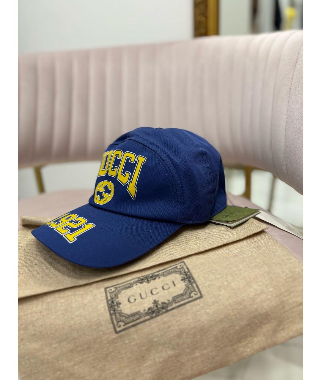 GUCCI Синяя хлопковая кепка/бейсболка, фото 5