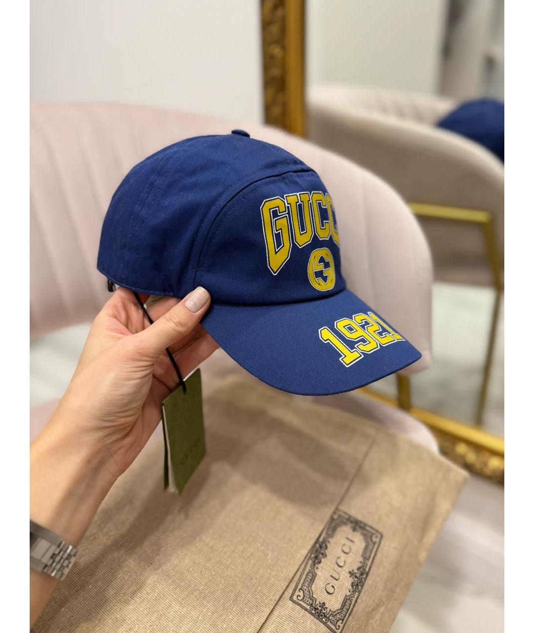 GUCCI Синяя хлопковая кепка/бейсболка, фото 2
