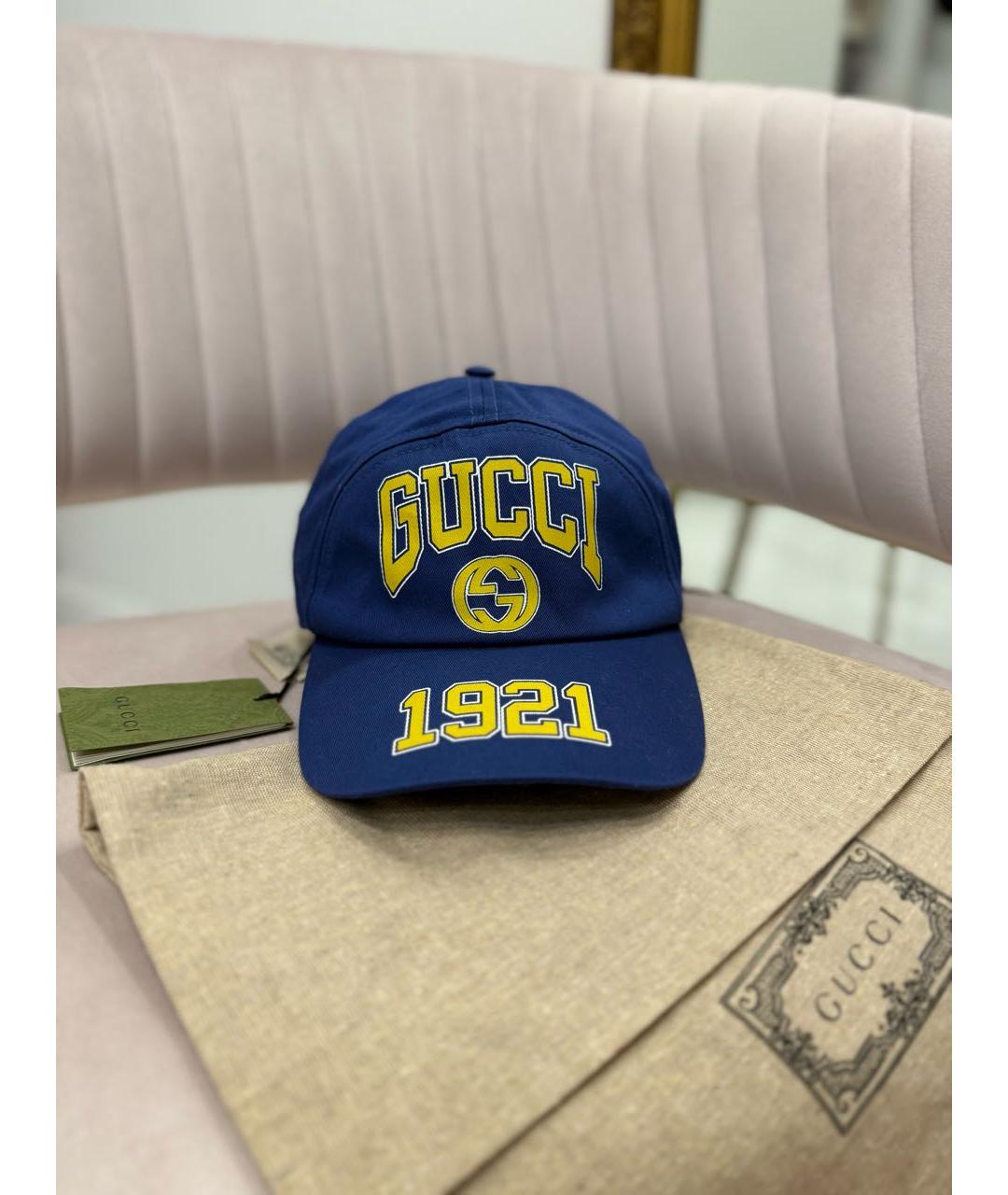 GUCCI Синяя хлопковая кепка/бейсболка, фото 7