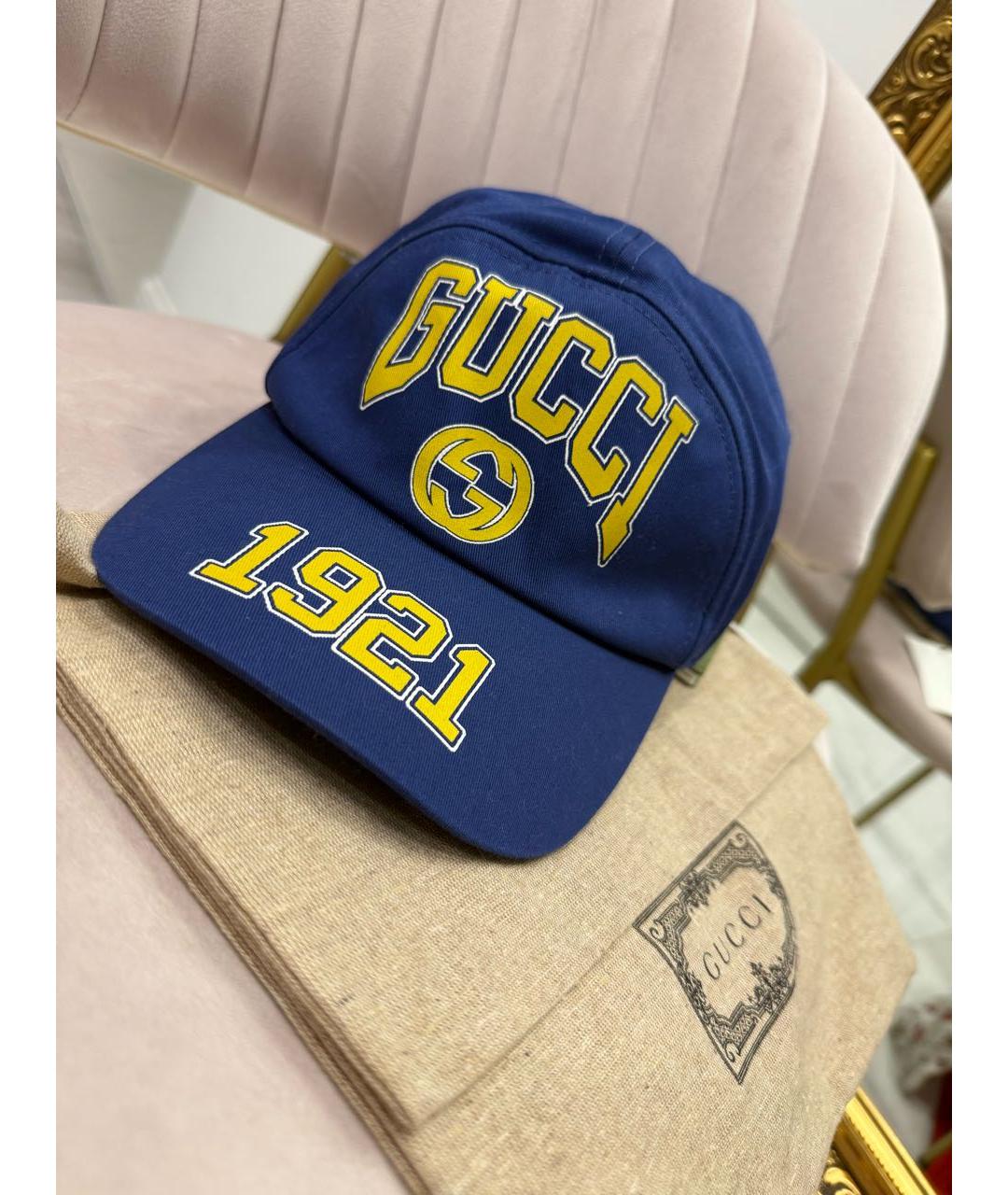 GUCCI Синяя хлопковая кепка/бейсболка, фото 8