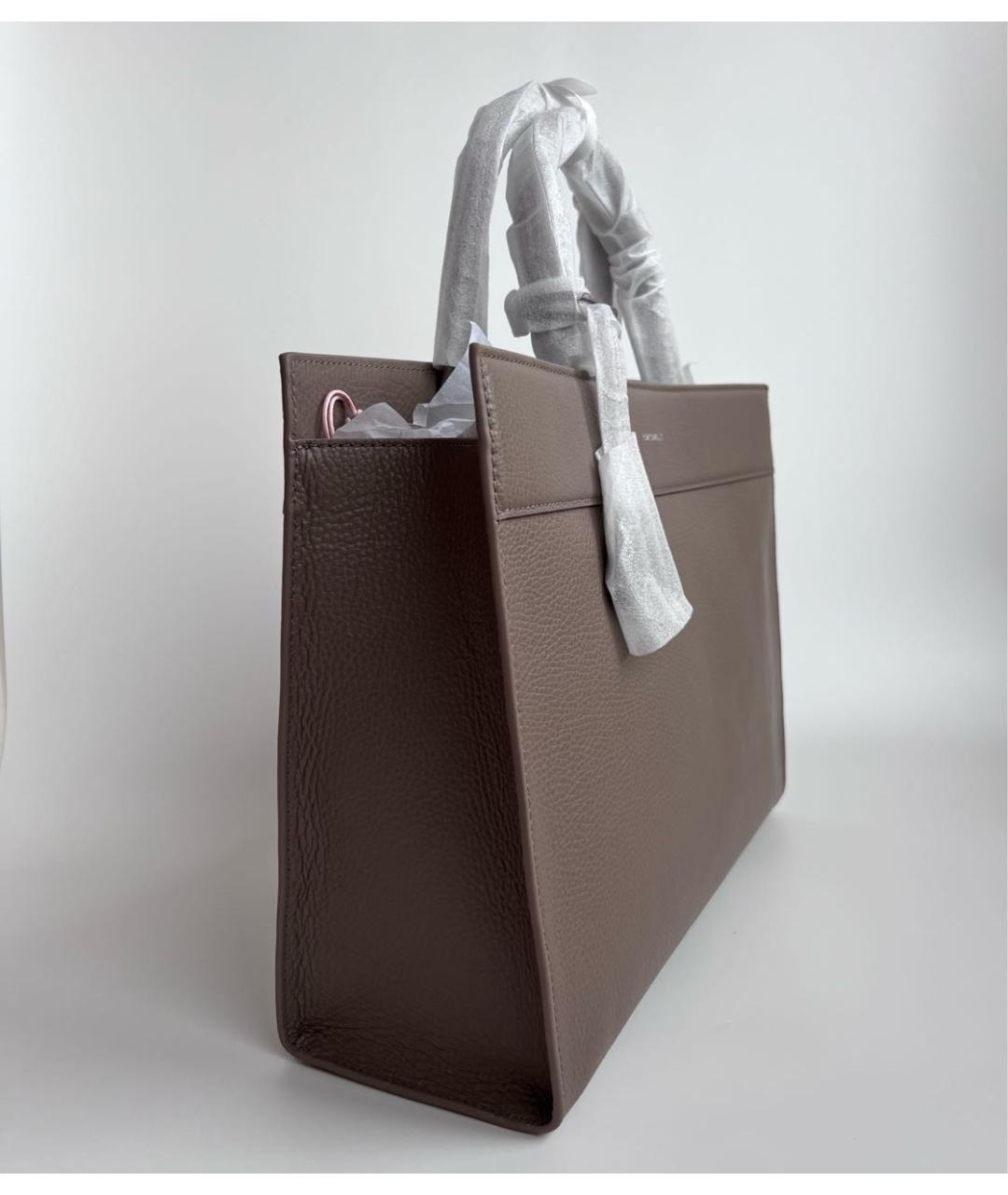 COCCINELLE Бежевая кожаная сумка с короткими ручками, фото 2