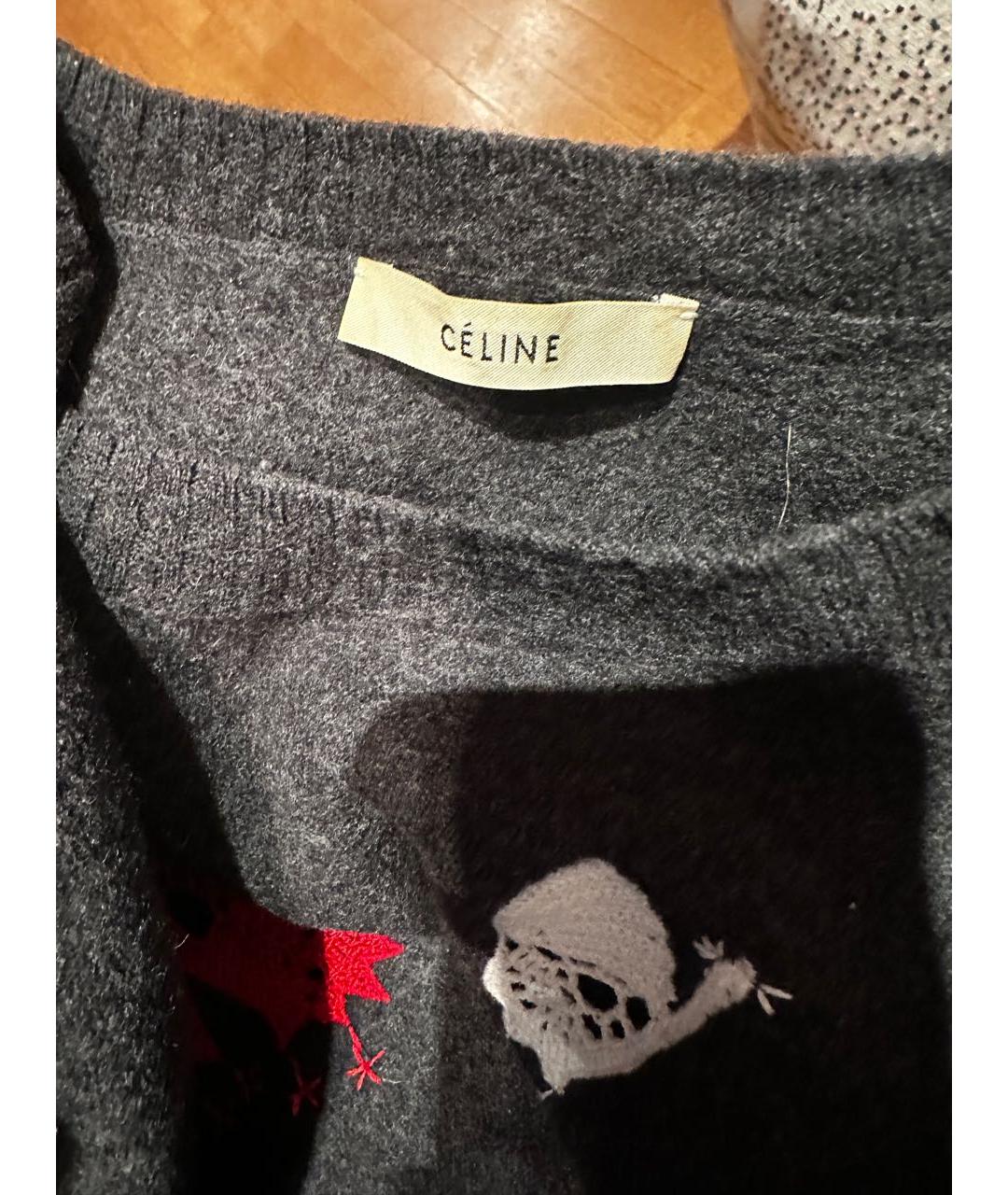 CELINE Серое шерстяное повседневное платье, фото 5