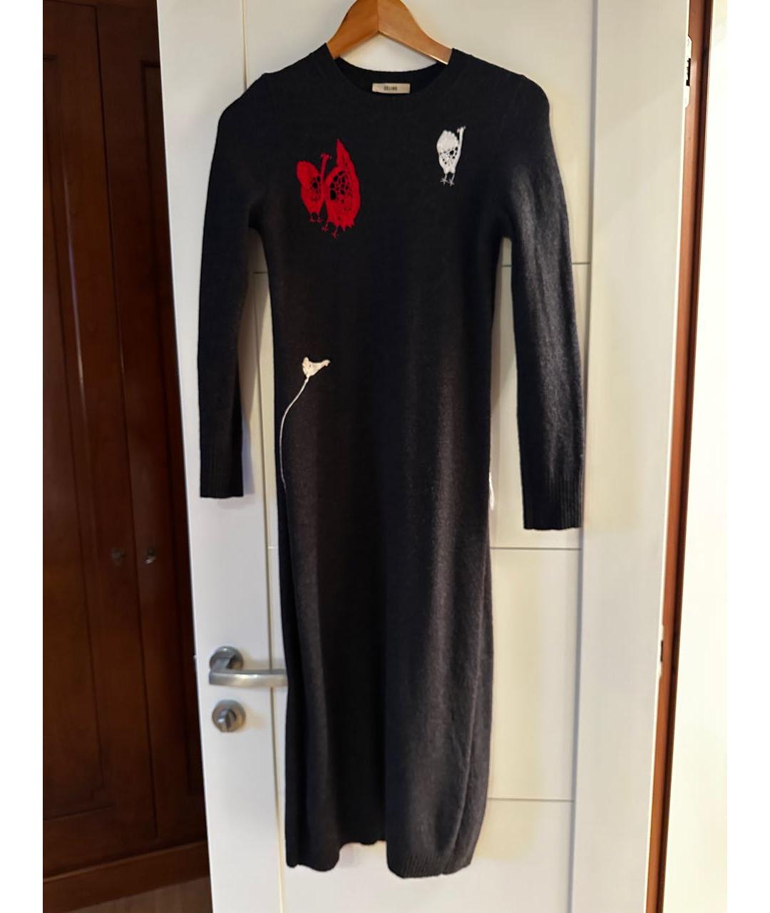 CELINE Серое шерстяное повседневное платье, фото 7