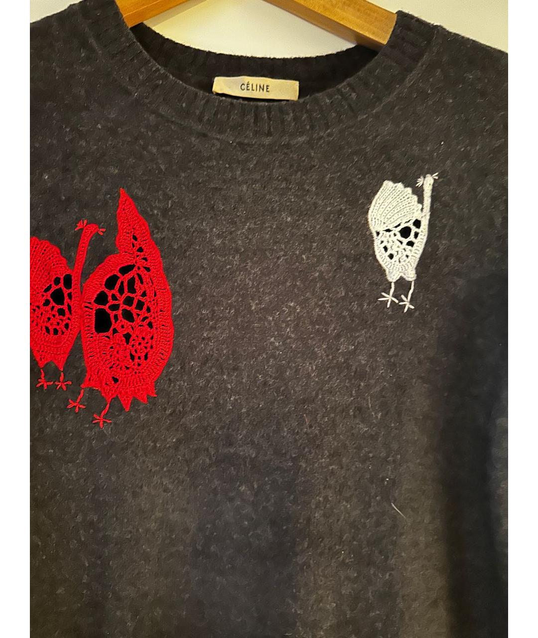 CELINE Серое шерстяное повседневное платье, фото 3