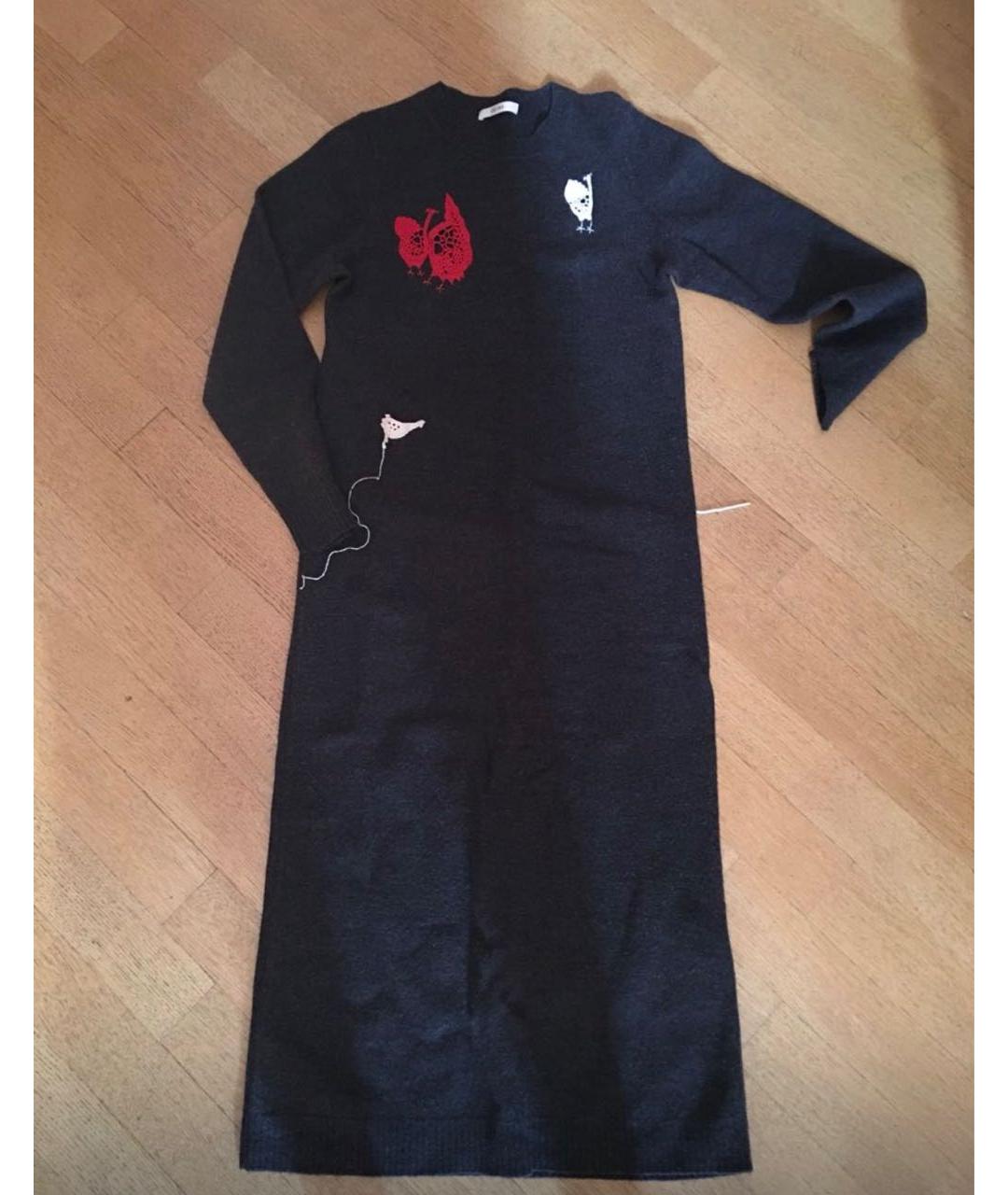 CELINE Серое шерстяное повседневное платье, фото 2