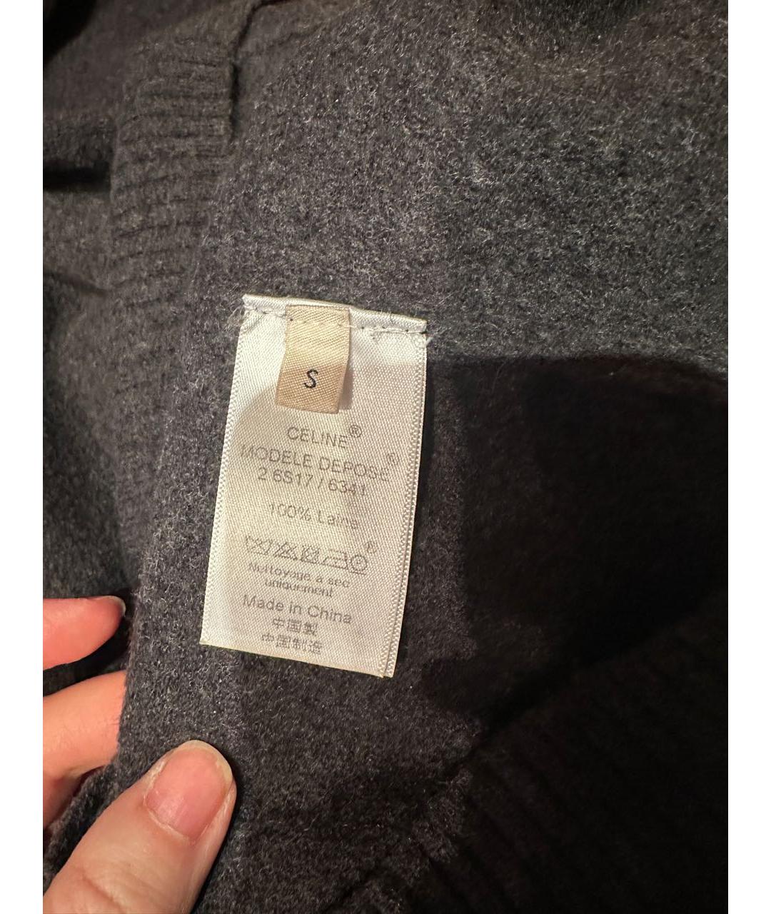 CELINE Серое шерстяное повседневное платье, фото 6