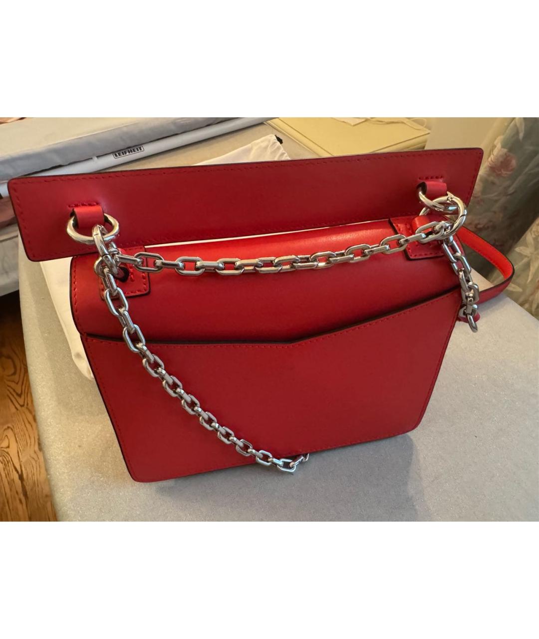 KARL LAGERFELD Красная кожаная сумка через плечо, фото 6