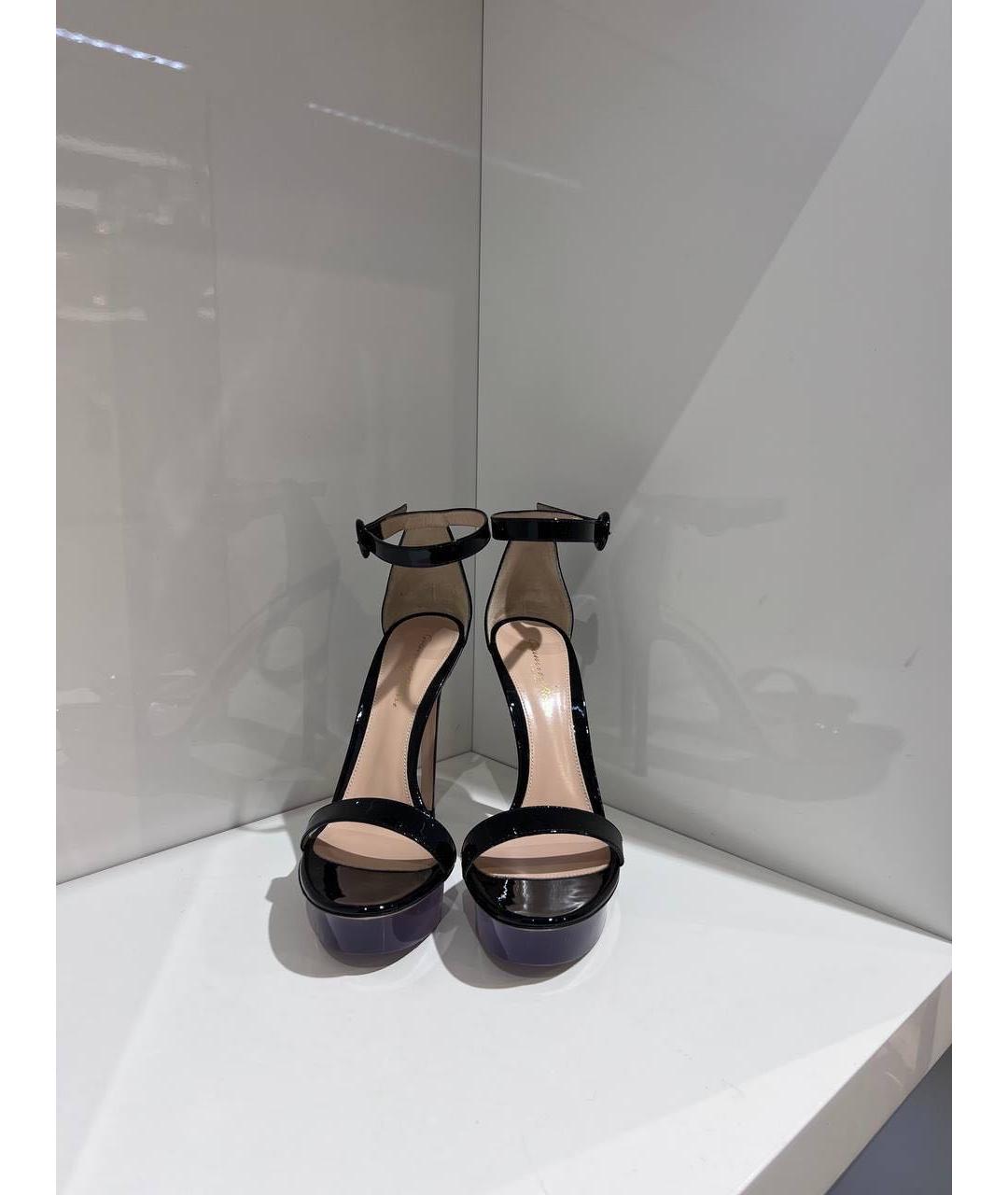 GIANVITO ROSSI Черные босоножки из лакированной кожи, фото 3