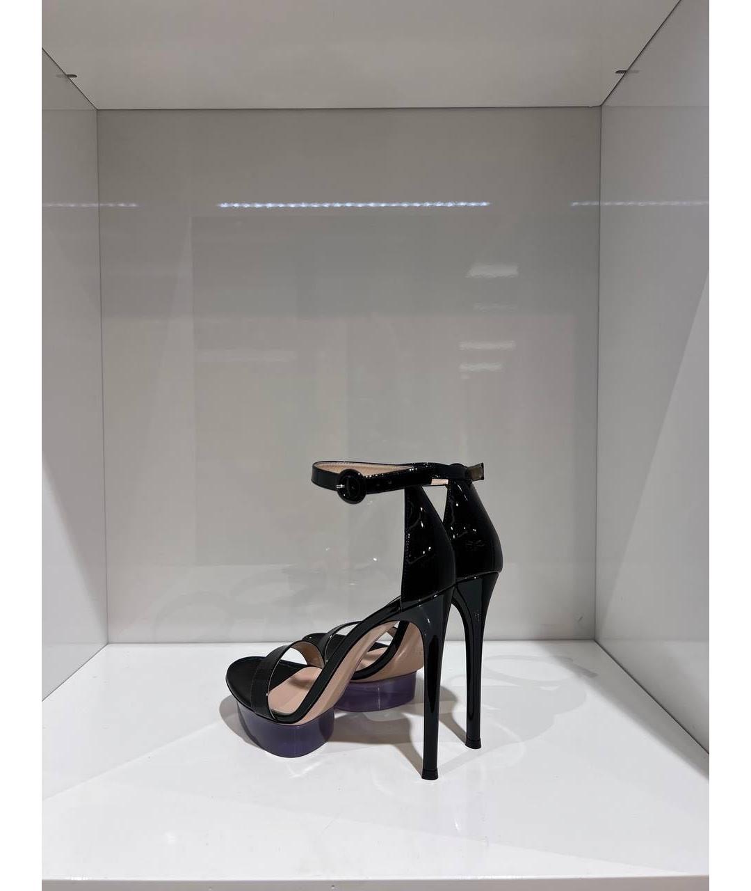 GIANVITO ROSSI Черные босоножки из лакированной кожи, фото 4