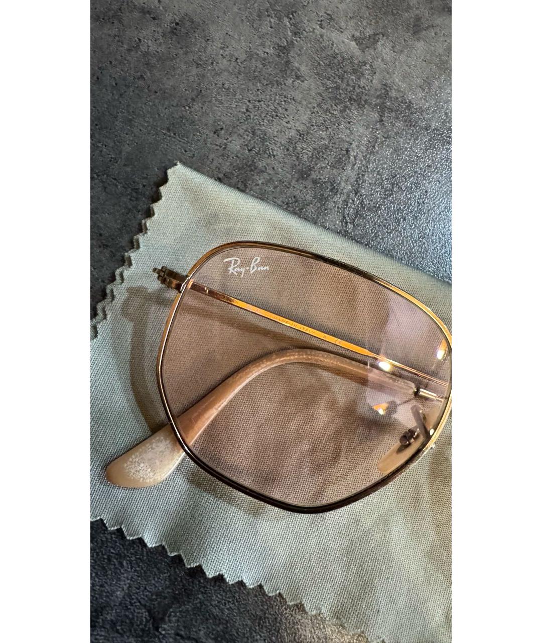 RAY BAN Розовые металлические солнцезащитные очки, фото 2