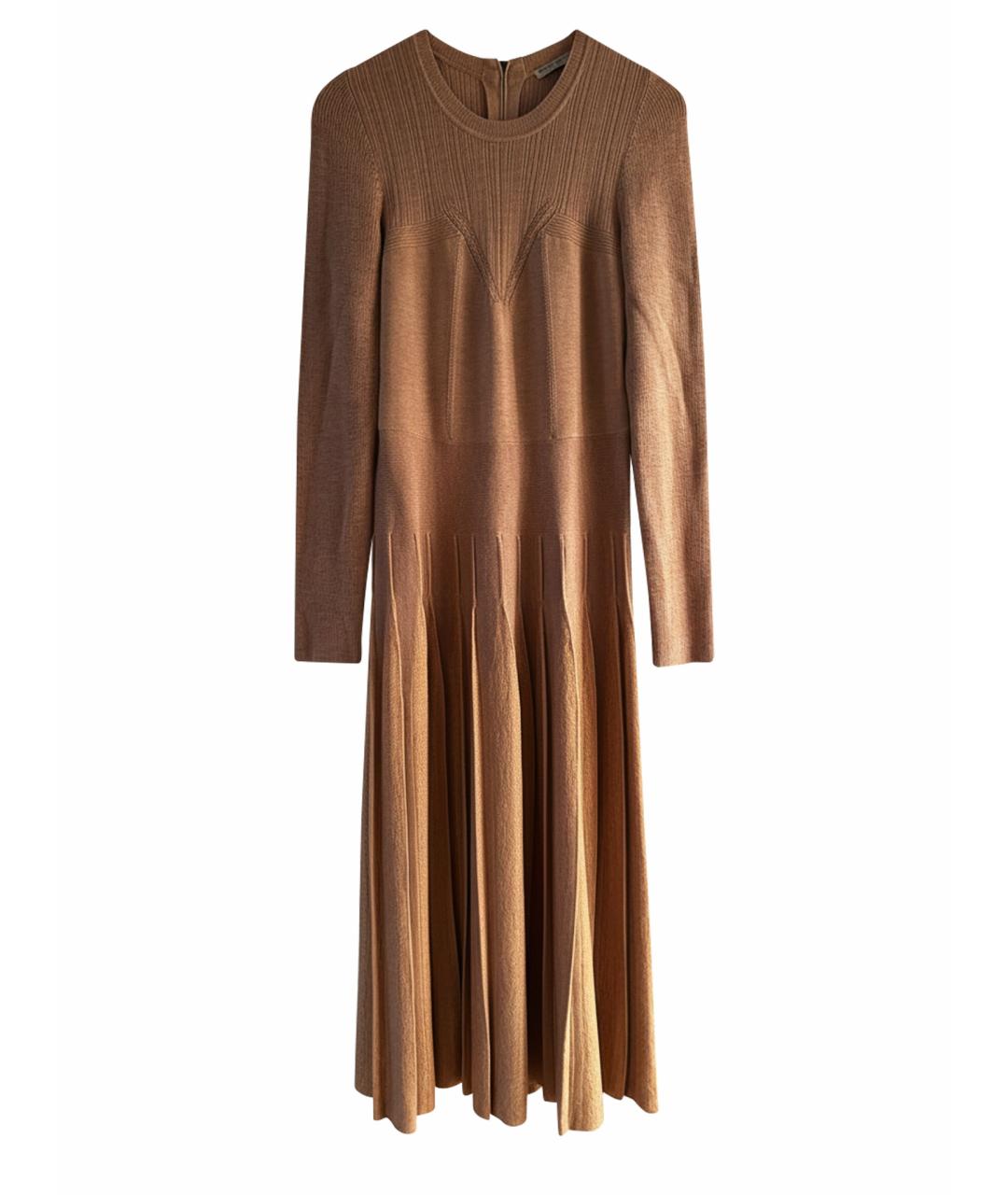 BOTTEGA VENETA Бежевое шерстяное повседневное платье, фото 1