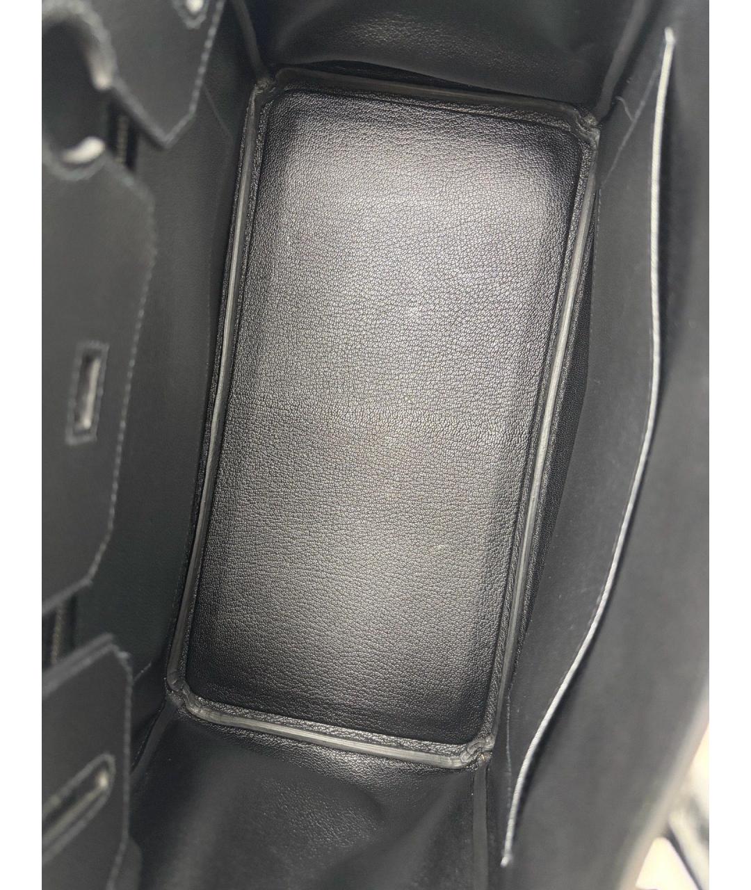 HERMES Черная кожаная сумка с короткими ручками, фото 8