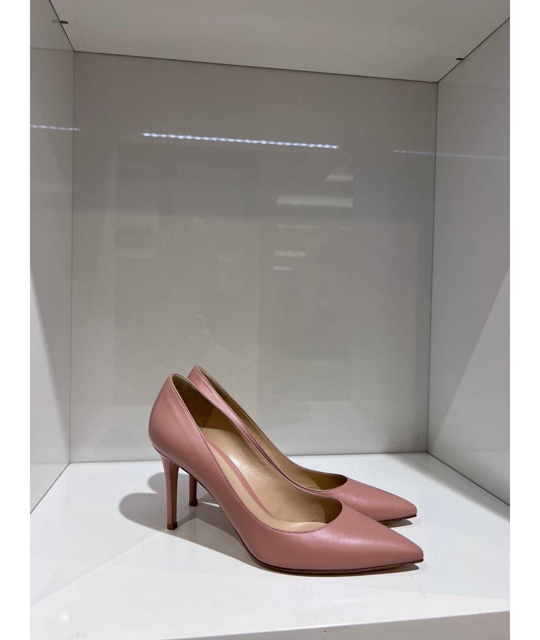 GIANVITO ROSSI Розовые кожаные туфли, фото 4